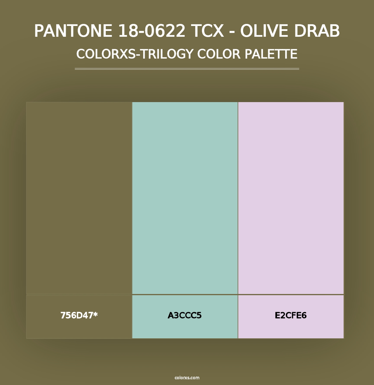 PANTONE 18-0622 TCX - Olive Drab - Colorxs Trilogy Palette