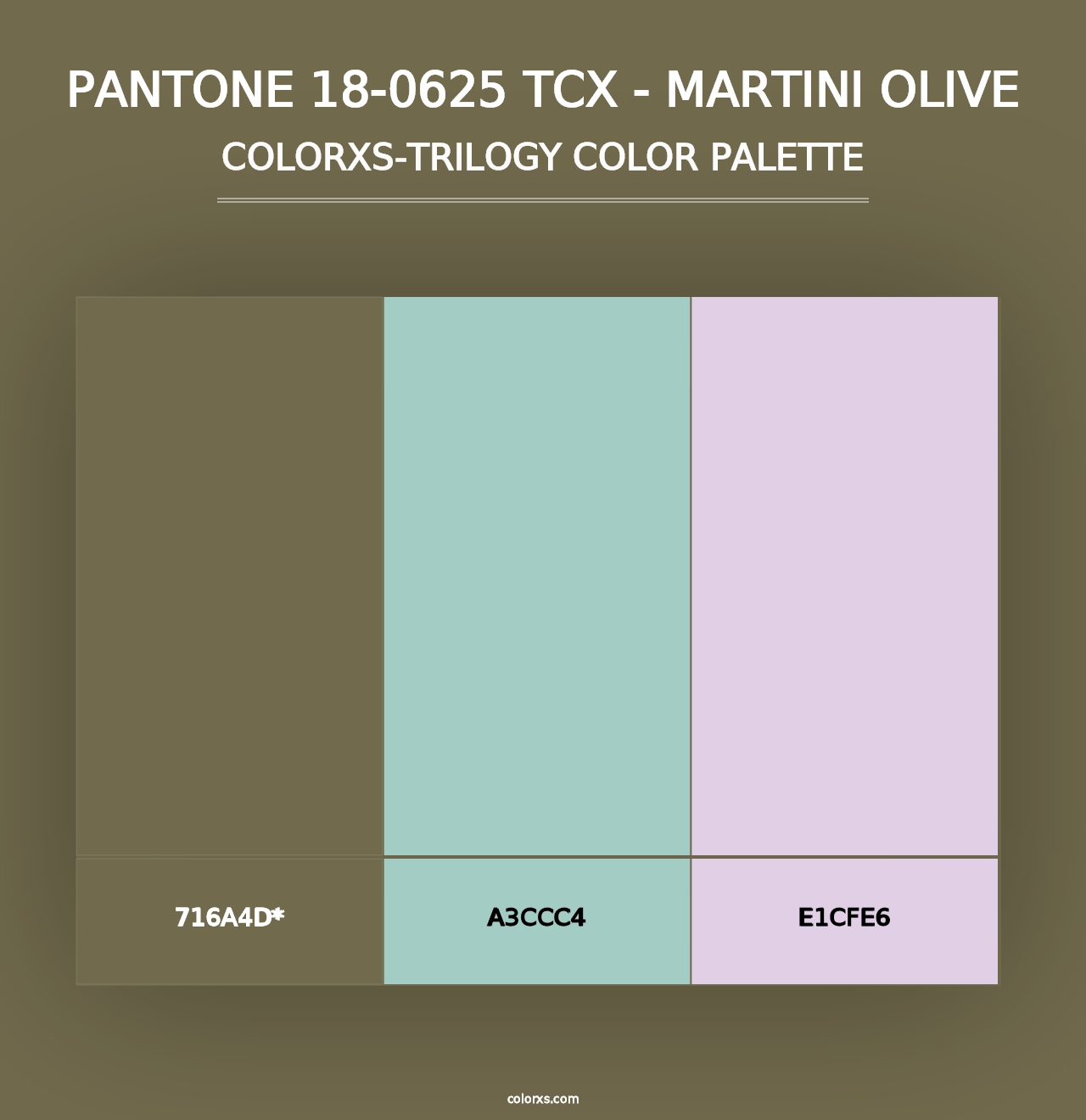 PANTONE 18-0625 TCX - Martini Olive - Colorxs Trilogy Palette