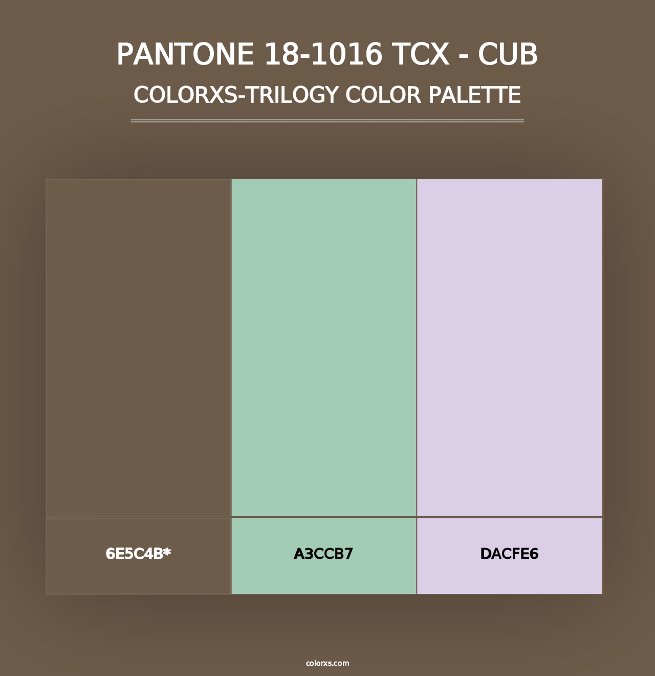 PANTONE 18-1016 TCX - Cub - Colorxs Trilogy Palette