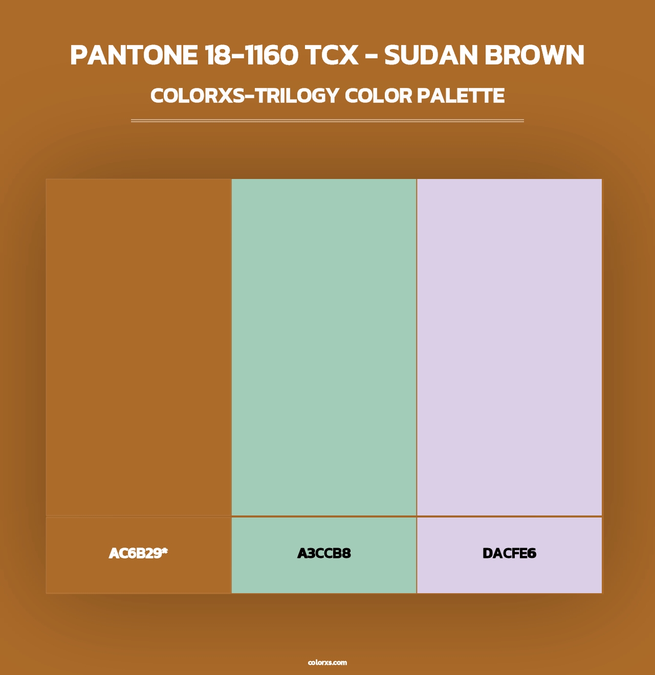 PANTONE 18-1160 TCX - Sudan Brown - Colorxs Trilogy Palette