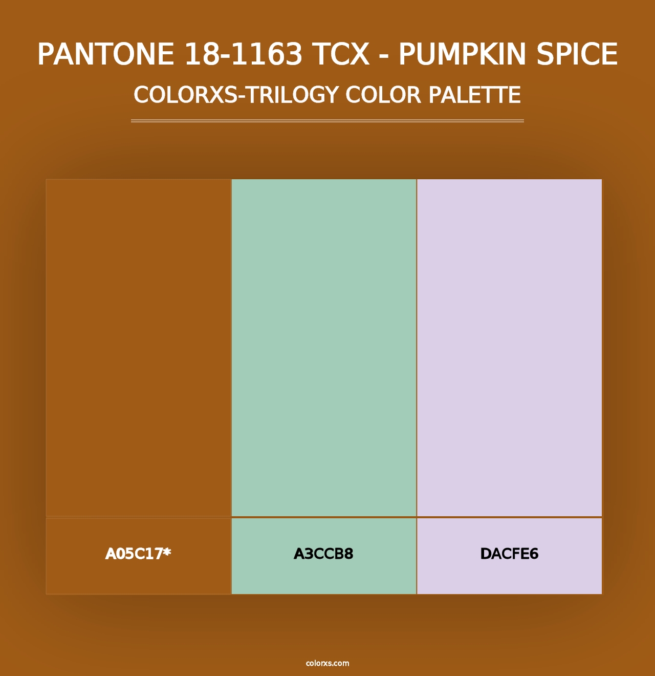 PANTONE 18-1163 TCX - Pumpkin Spice - Colorxs Trilogy Palette