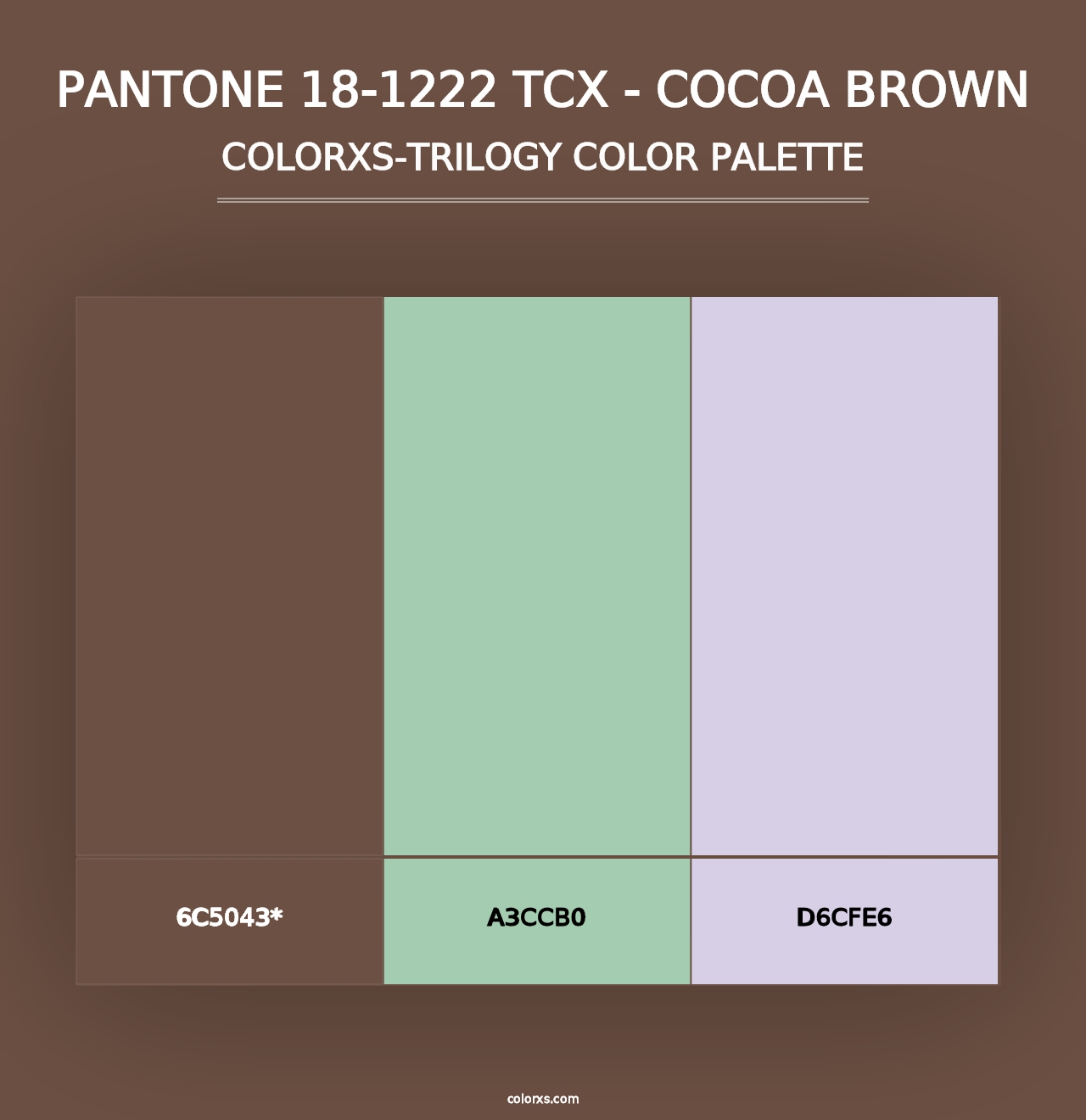 PANTONE 18-1222 TCX - Cocoa Brown - Colorxs Trilogy Palette