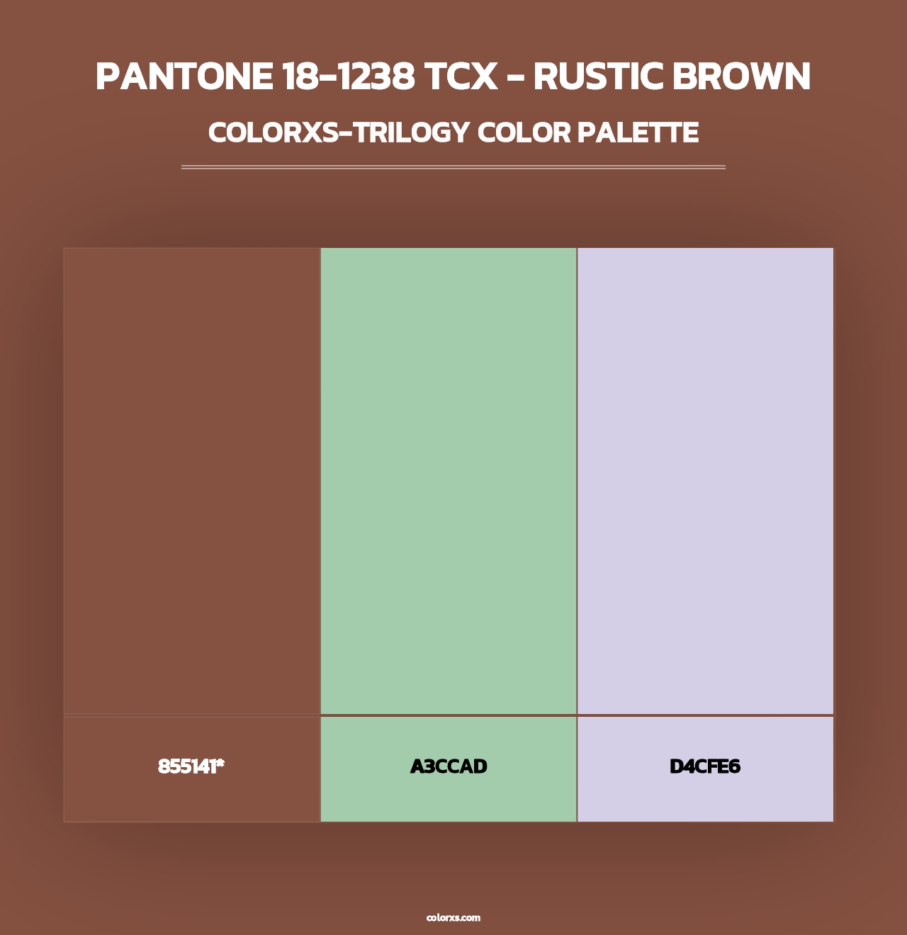 PANTONE 18-1238 TCX - Rustic Brown - Colorxs Trilogy Palette