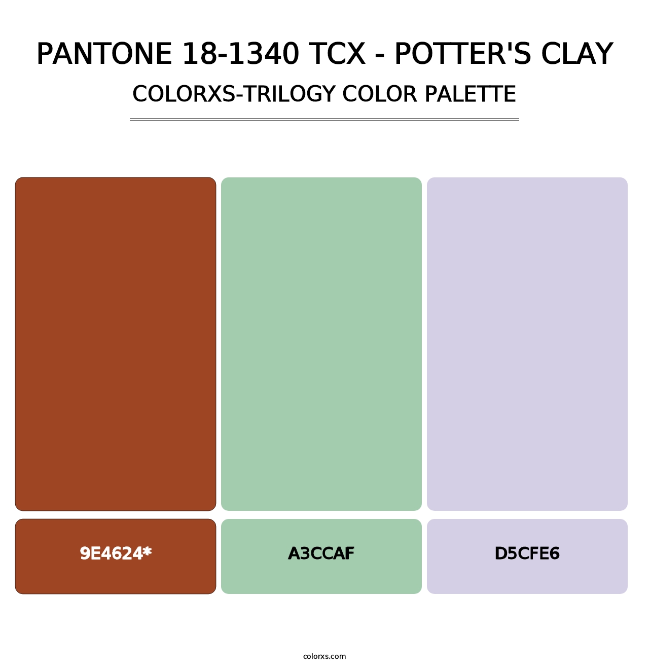 PANTONE 18-1340 TCX - Potter's Clay - Colorxs Trilogy Palette