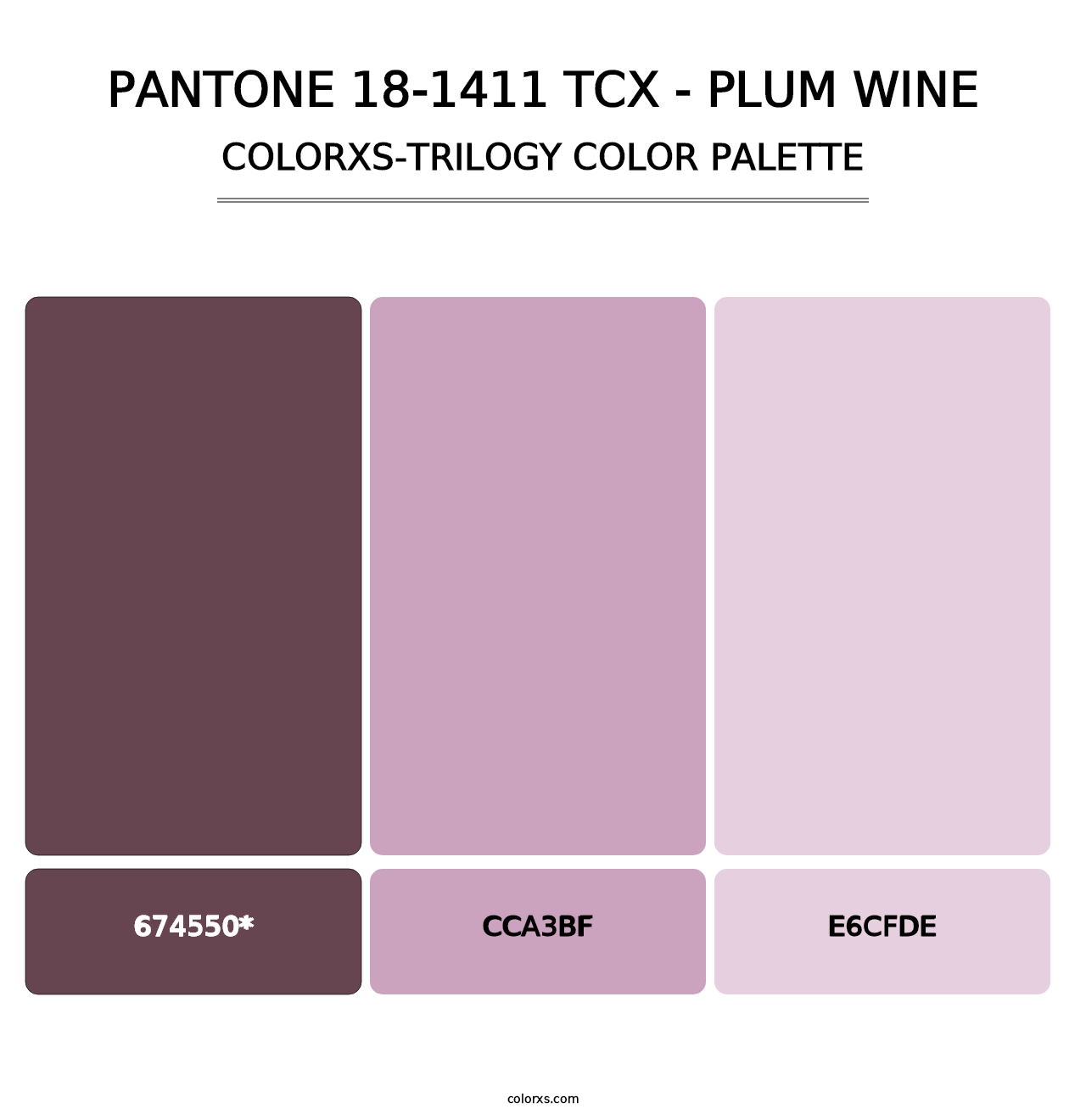 PANTONE 18-1411 TCX - Plum Wine - Colorxs Trilogy Palette