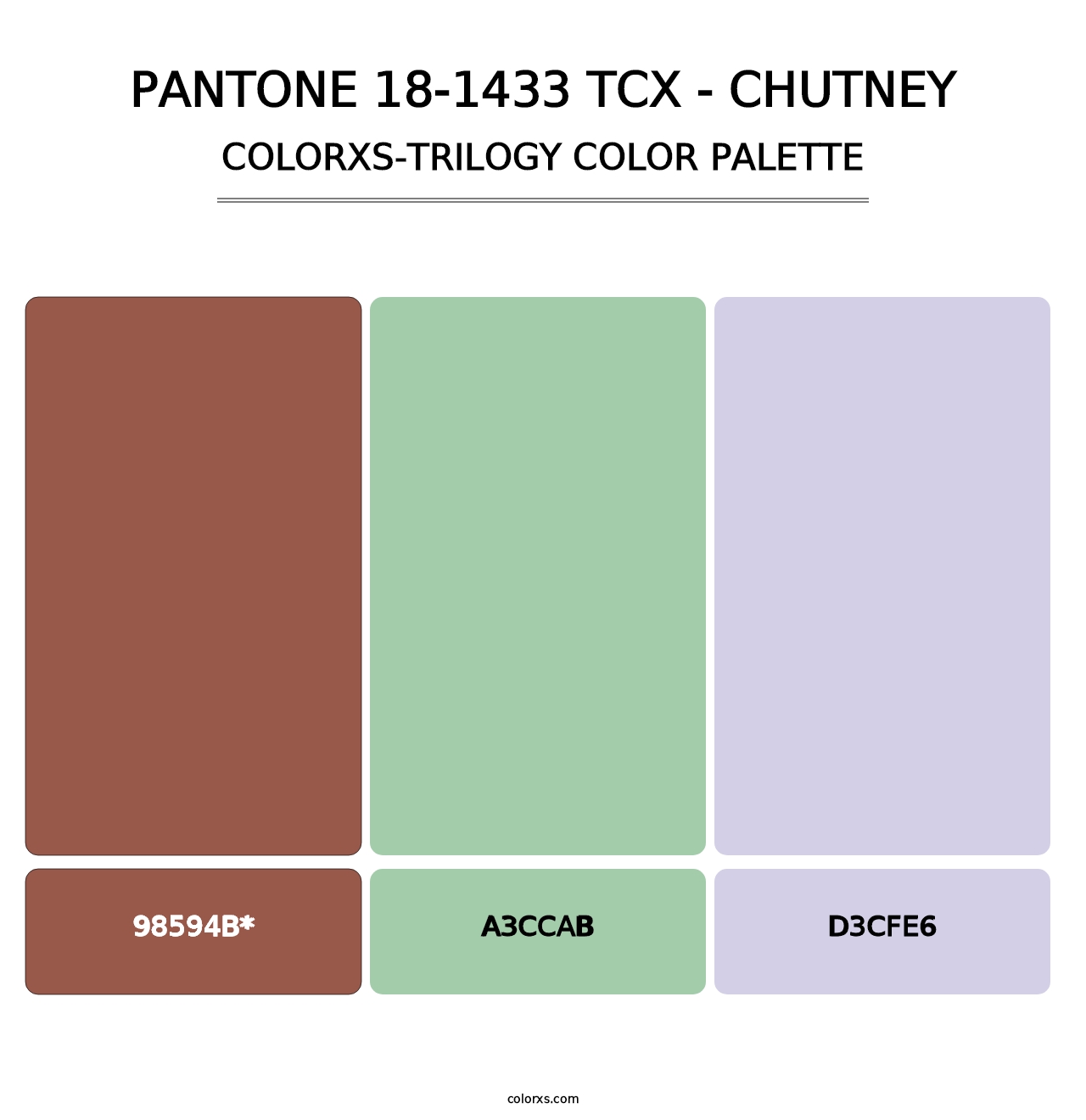 PANTONE 18-1433 TCX - Chutney - Colorxs Trilogy Palette