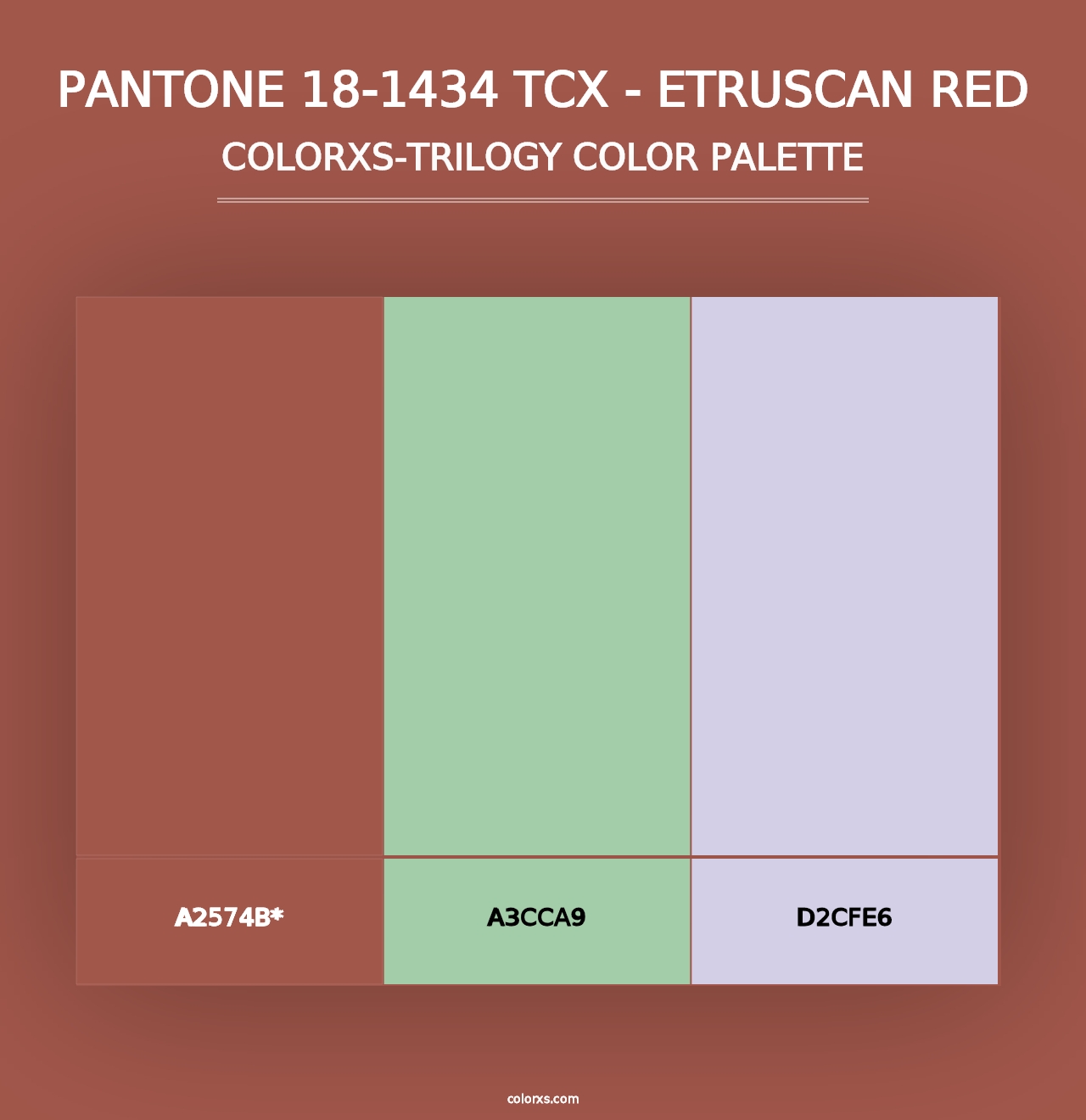 PANTONE 18-1434 TCX - Etruscan Red - Colorxs Trilogy Palette