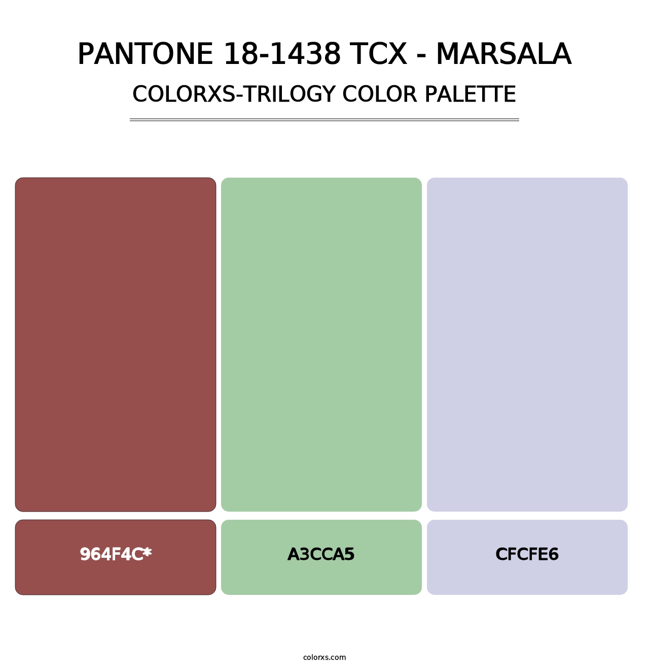 PANTONE 18-1438 TCX - Marsala - Colorxs Trilogy Palette