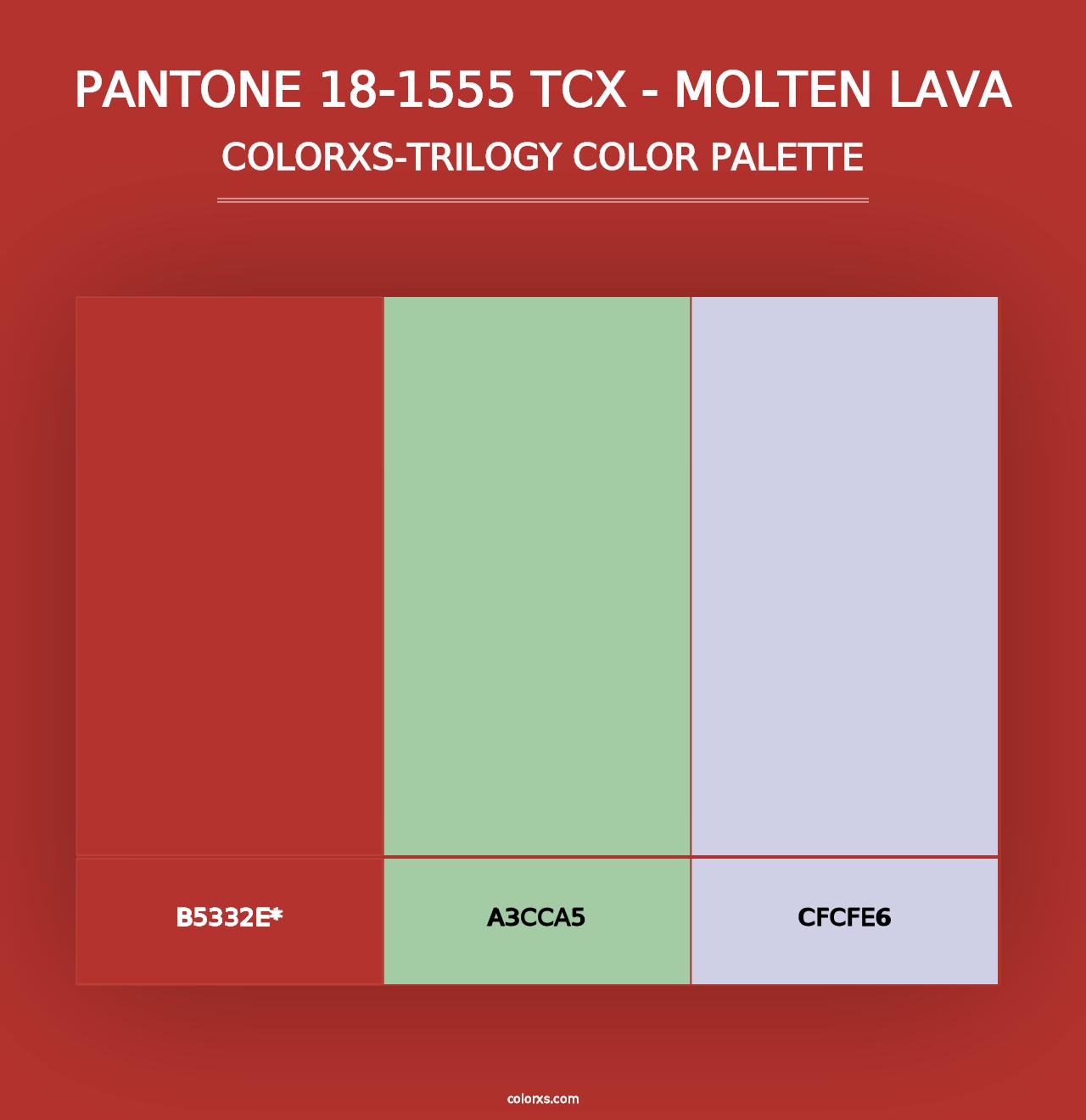 PANTONE 18-1555 TCX - Molten Lava - Colorxs Trilogy Palette