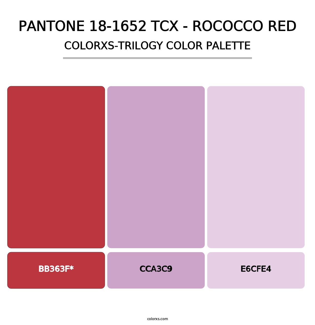 PANTONE 18-1652 TCX - Rococco Red - Colorxs Trilogy Palette