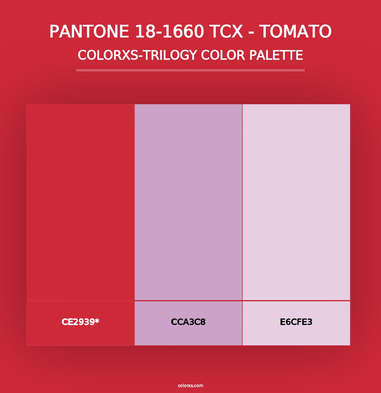 PANTONE 18-1660 TCX - Tomato - Colorxs Trilogy Palette