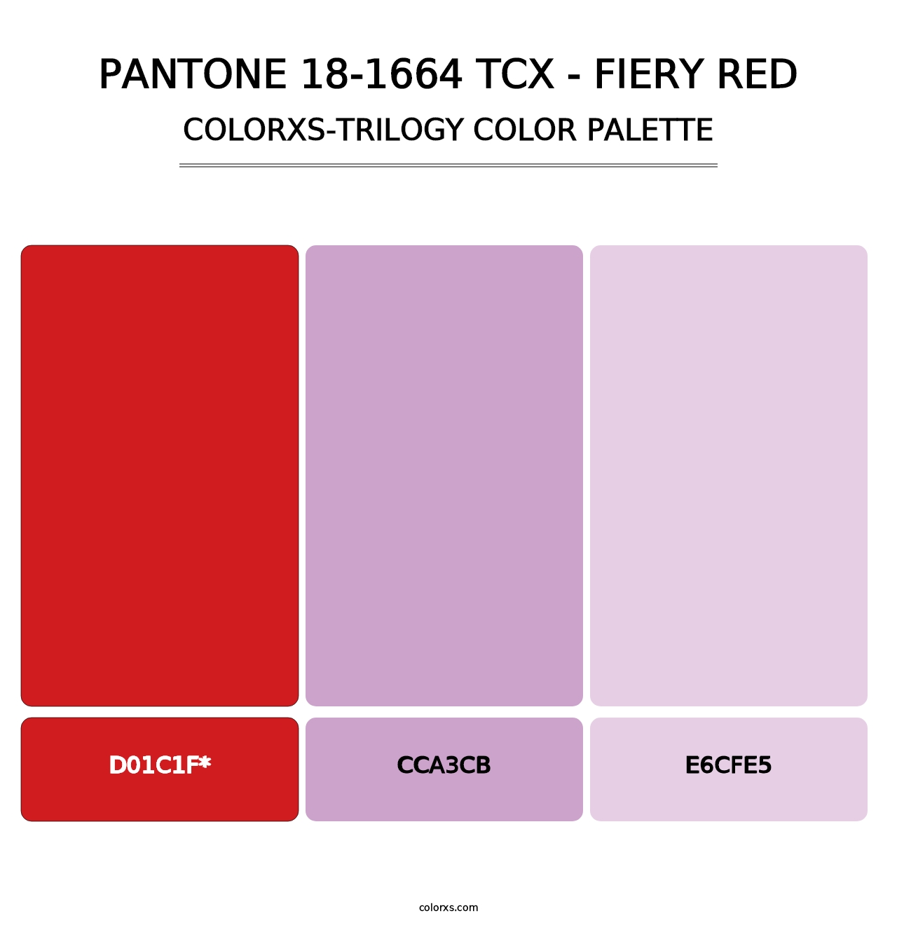 PANTONE 18-1664 TCX - Fiery Red - Colorxs Trilogy Palette