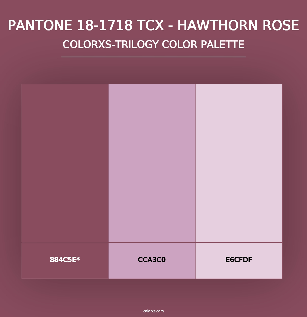 PANTONE 18-1718 TCX - Hawthorn Rose - Colorxs Trilogy Palette