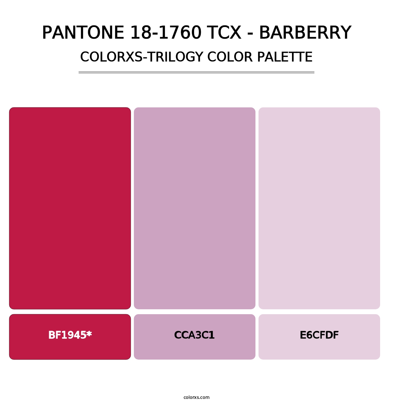 PANTONE 18-1760 TCX - Barberry - Colorxs Trilogy Palette