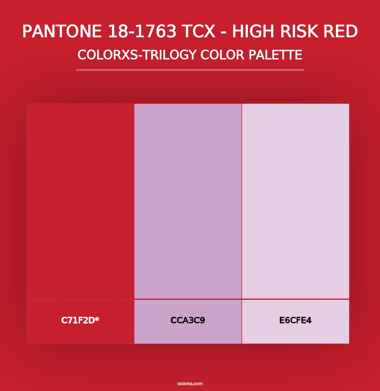 PANTONE 18-1763 TCX - High Risk Red - Colorxs Trilogy Palette