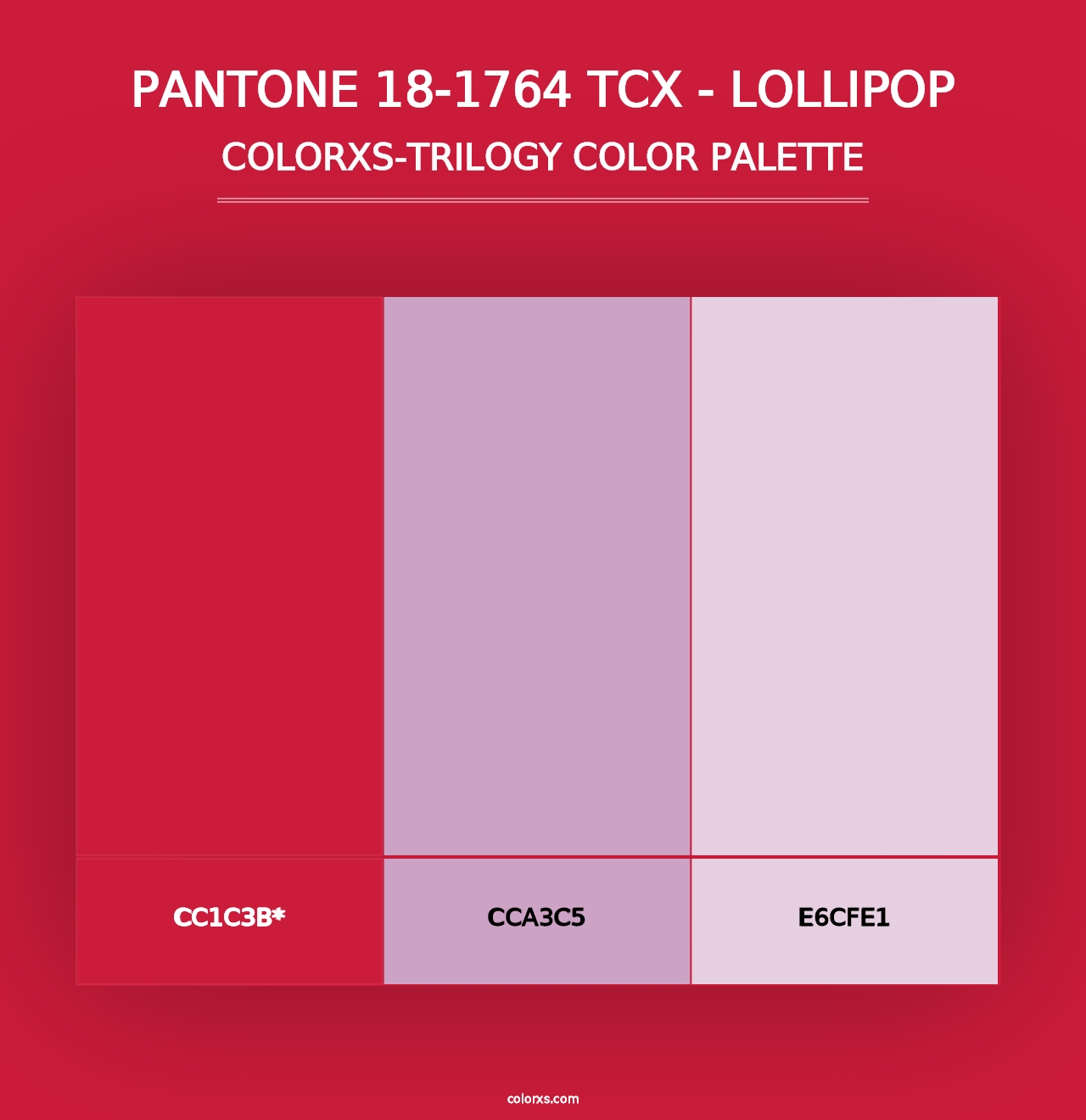 PANTONE 18-1764 TCX - Lollipop - Colorxs Trilogy Palette