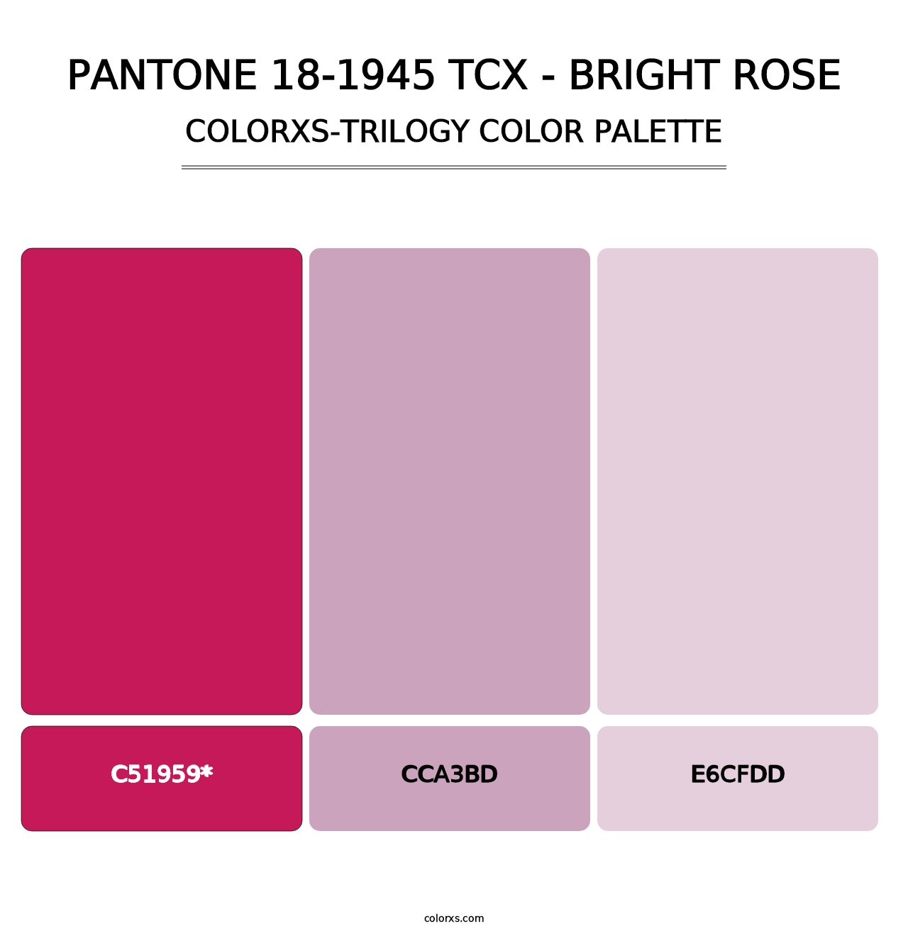 PANTONE 18-1945 TCX - Bright Rose - Colorxs Trilogy Palette