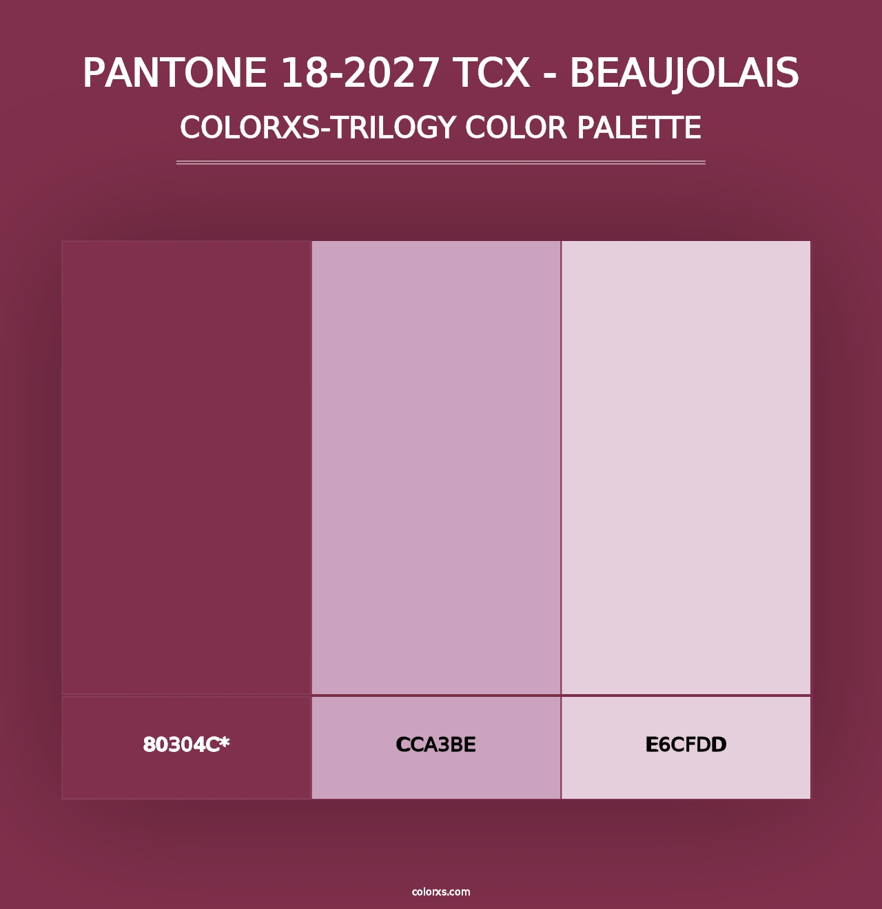 PANTONE 18-2027 TCX - Beaujolais - Colorxs Trilogy Palette