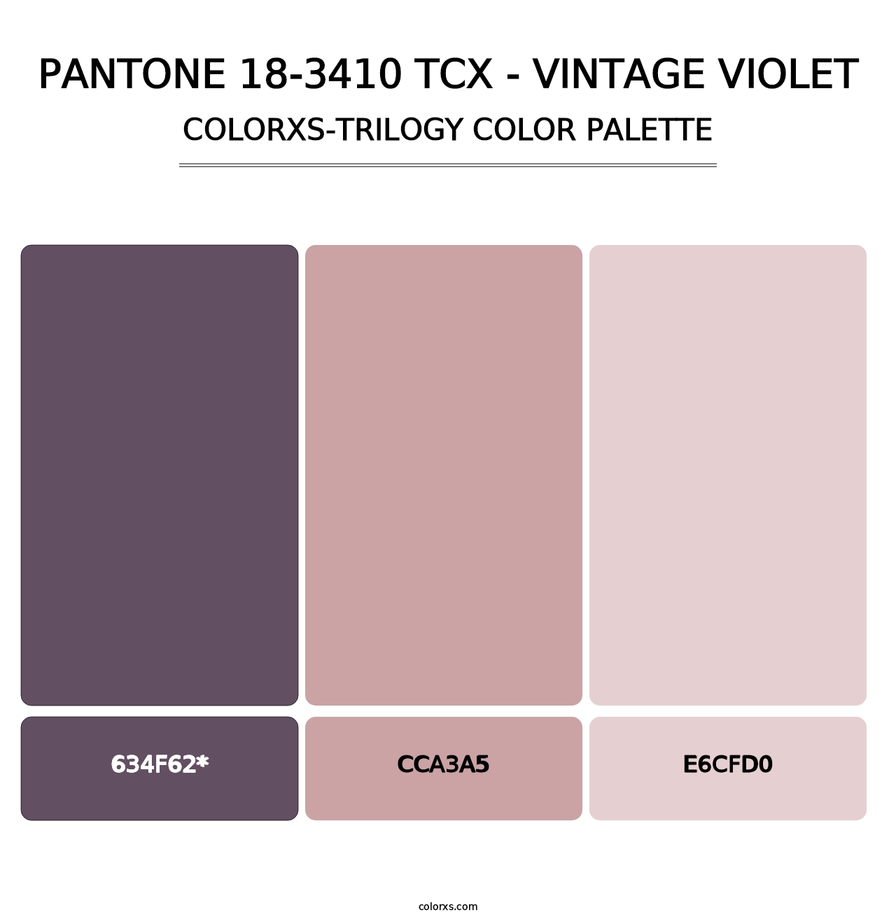 PANTONE 18-3410 TCX - Vintage Violet - Colorxs Trilogy Palette