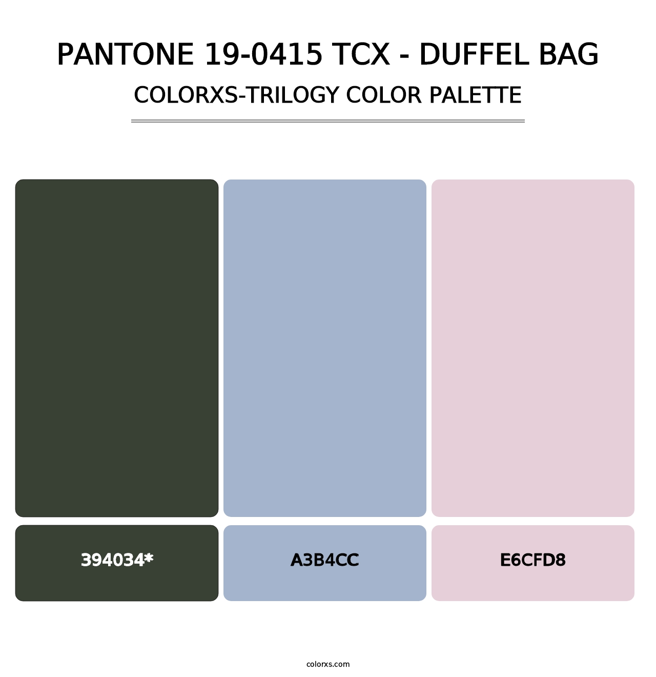 PANTONE 19-0415 TCX - Duffel Bag - Colorxs Trilogy Palette