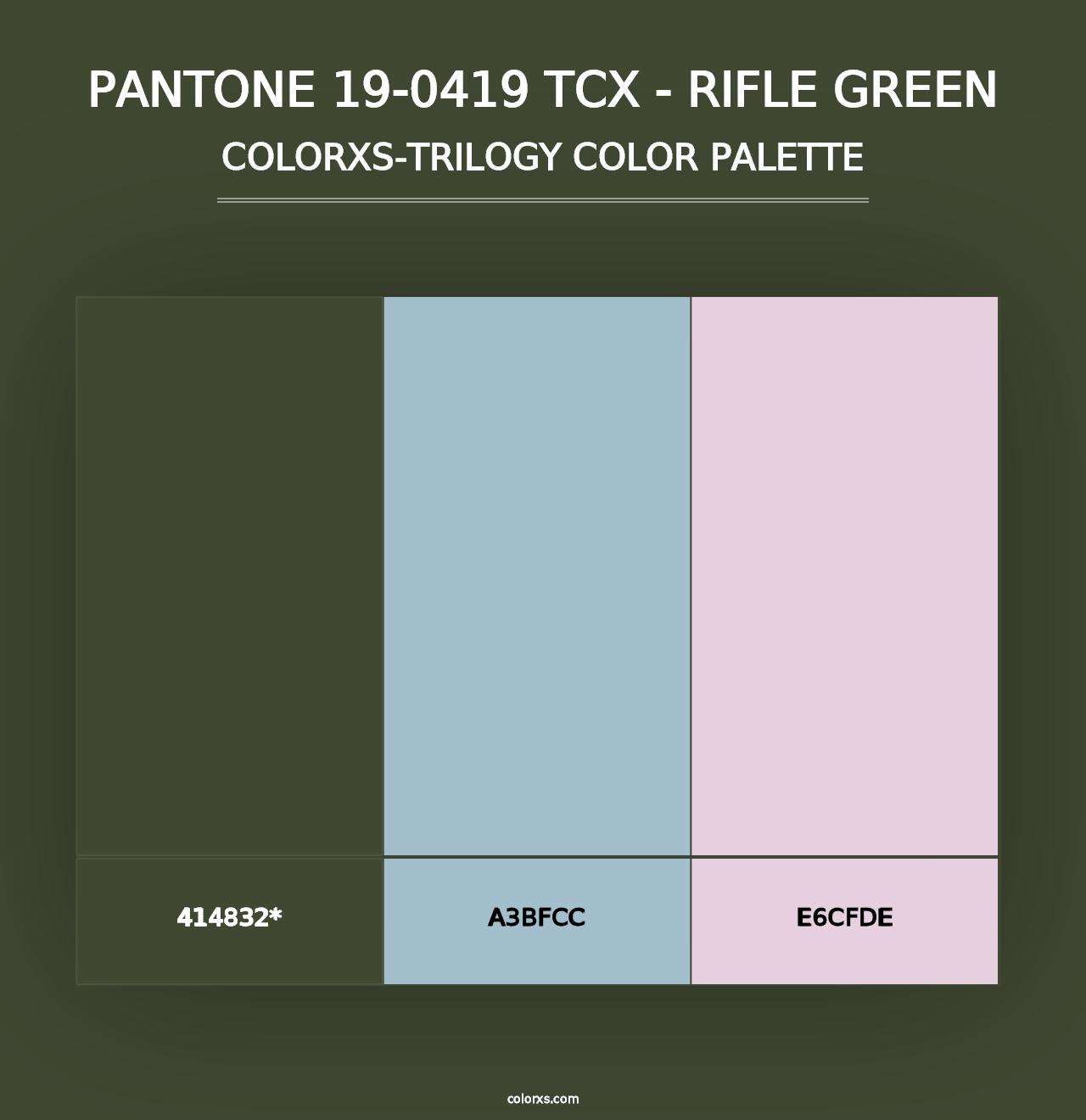 PANTONE 19-0419 TCX - Rifle Green - Colorxs Trilogy Palette