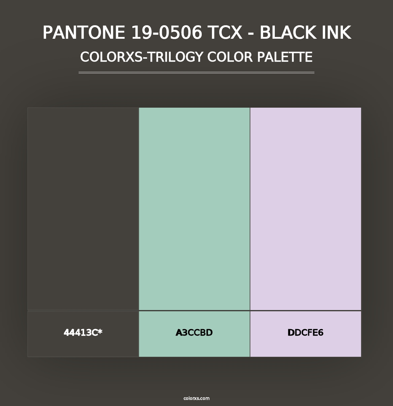 PANTONE 19-0506 TCX - Black Ink - Colorxs Trilogy Palette