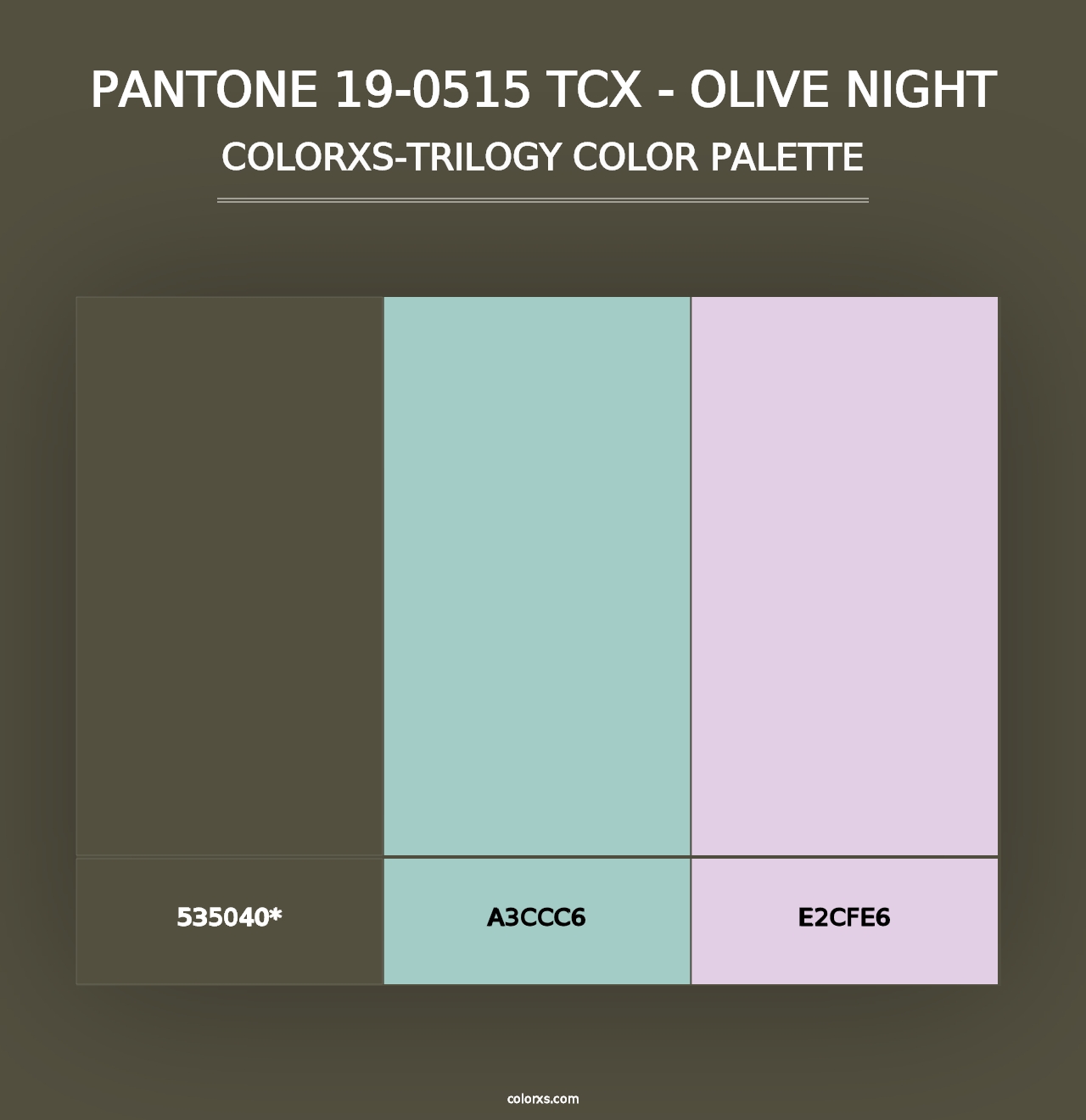 PANTONE 19-0515 TCX - Olive Night - Colorxs Trilogy Palette