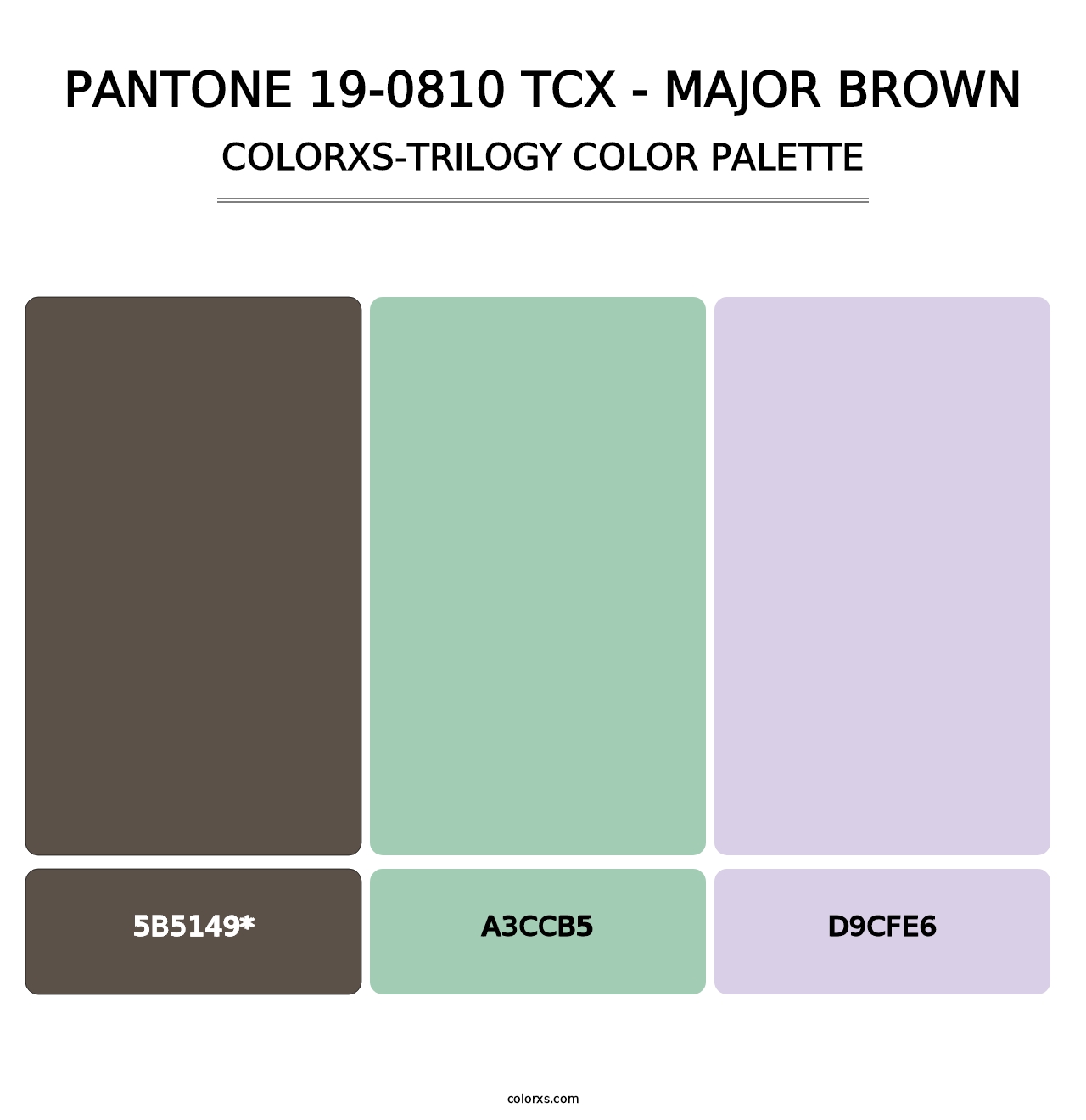 PANTONE 19-0810 TCX - Major Brown - Colorxs Trilogy Palette