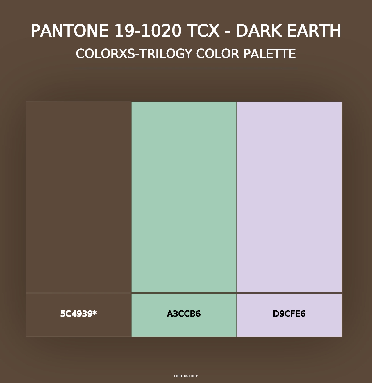 PANTONE 19-1020 TCX - Dark Earth - Colorxs Trilogy Palette