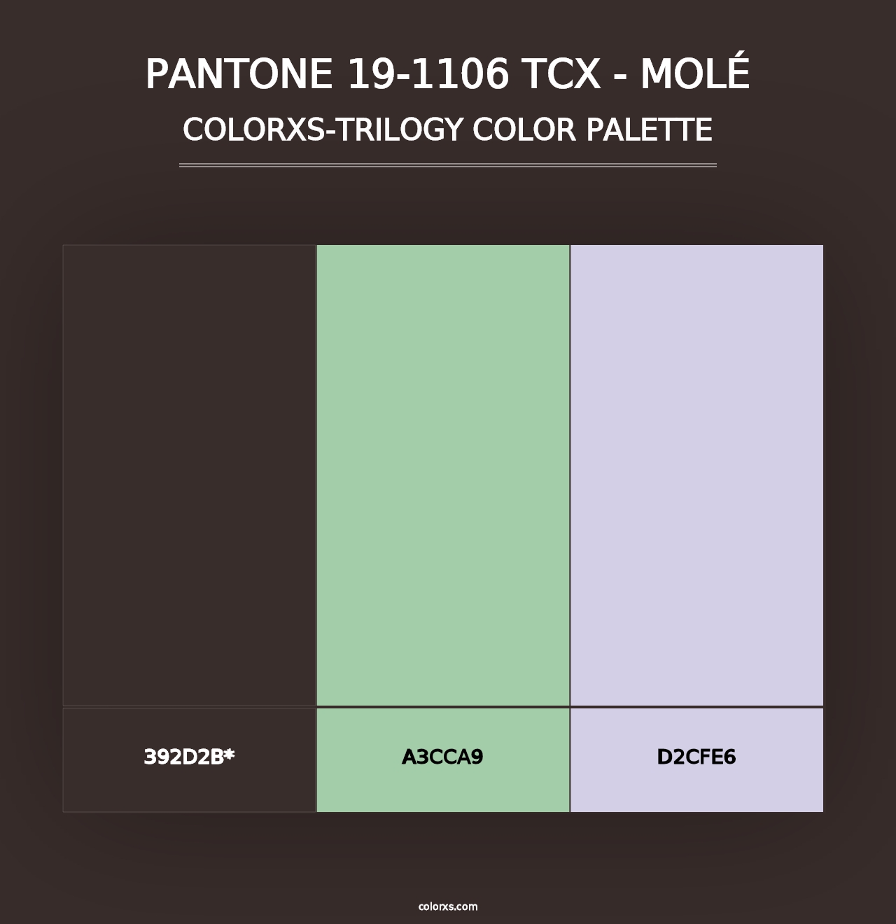 PANTONE 19-1106 TCX - Molé - Colorxs Trilogy Palette