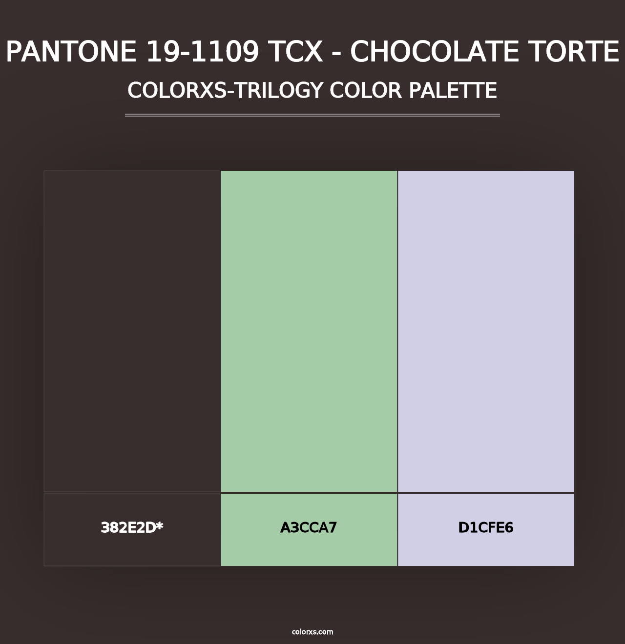 PANTONE 19-1109 TCX - Chocolate Torte - Colorxs Trilogy Palette