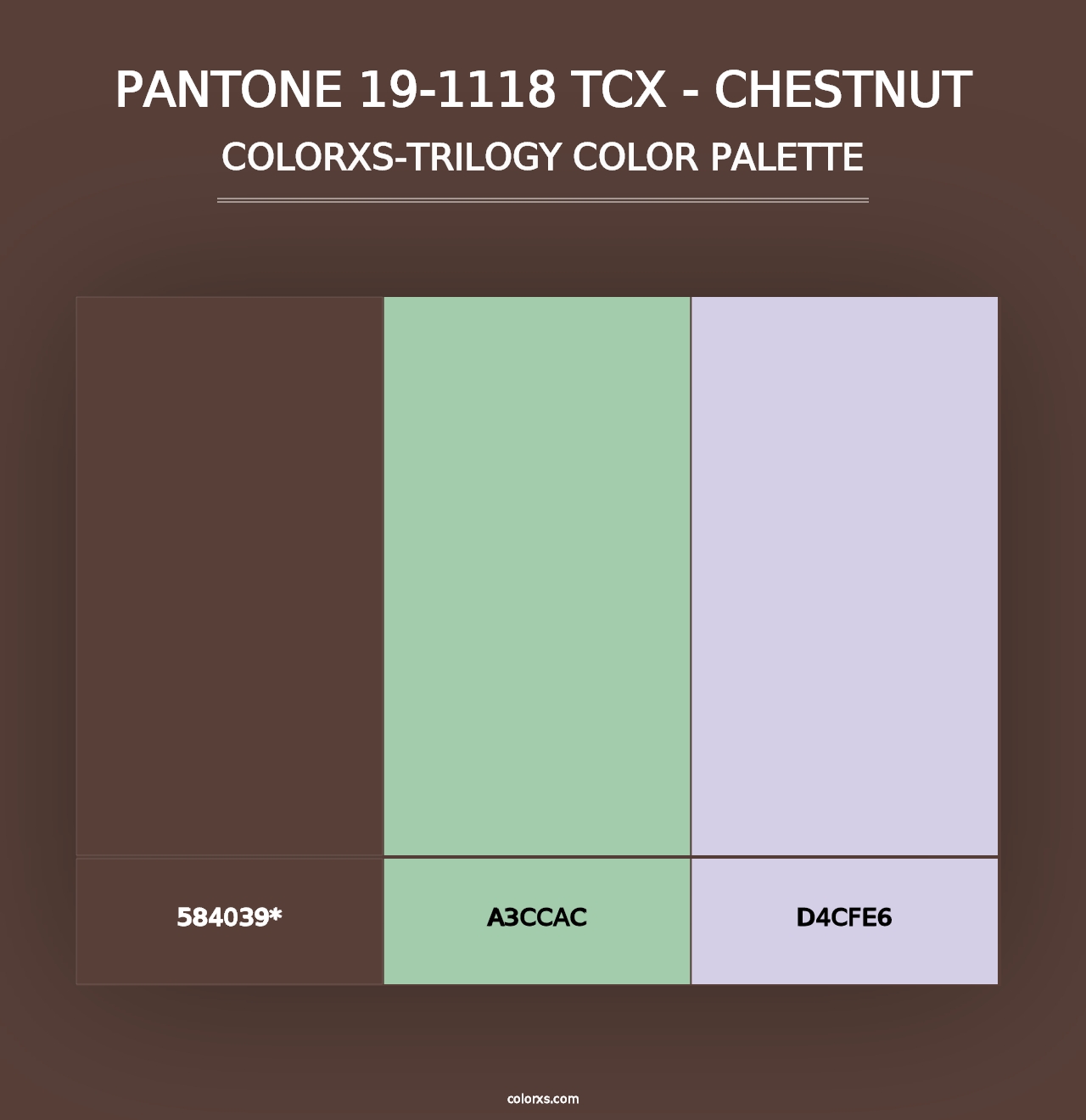 PANTONE 19-1118 TCX - Chestnut - Colorxs Trilogy Palette