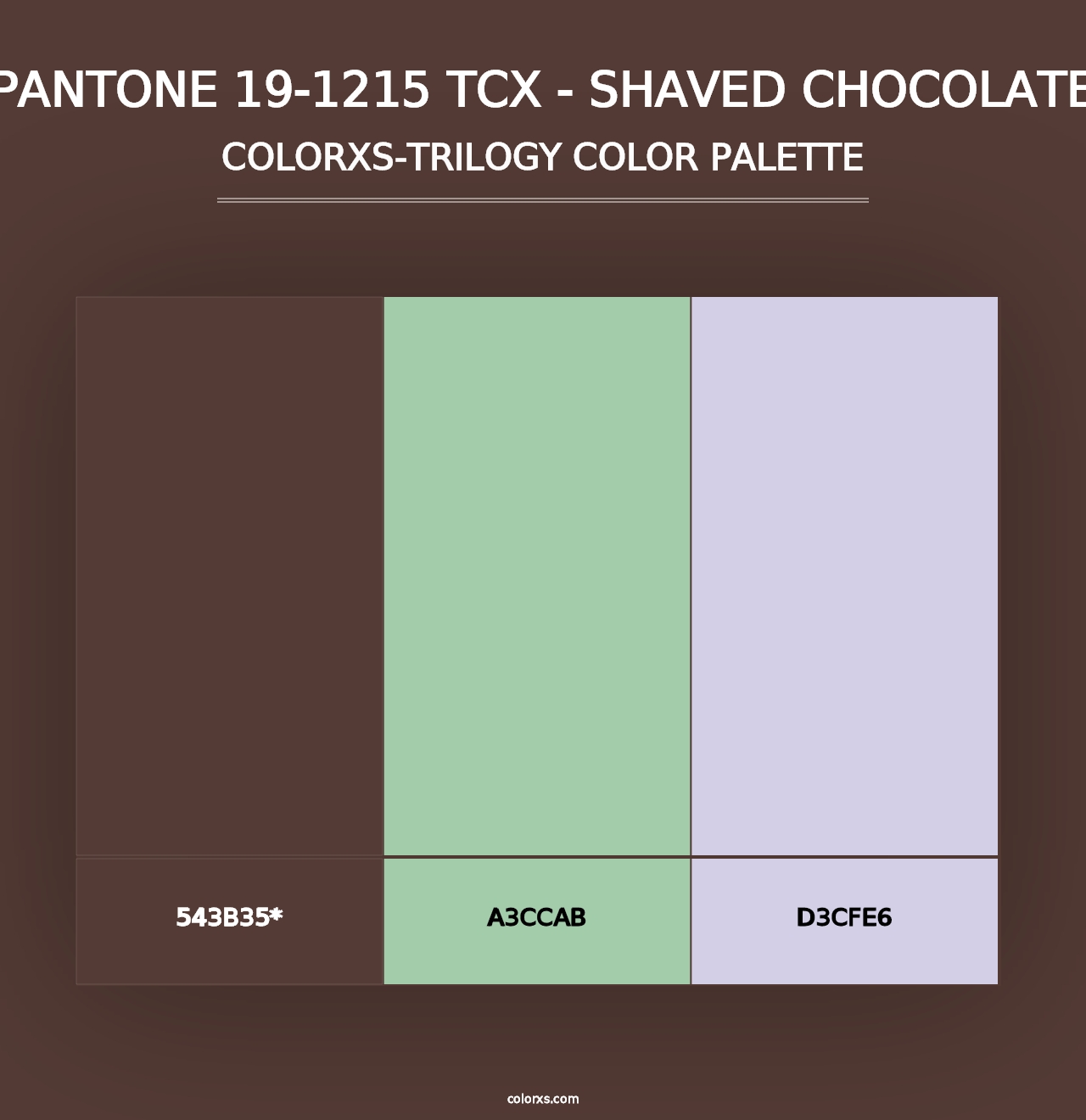 PANTONE 19-1215 TCX - Shaved Chocolate - Colorxs Trilogy Palette