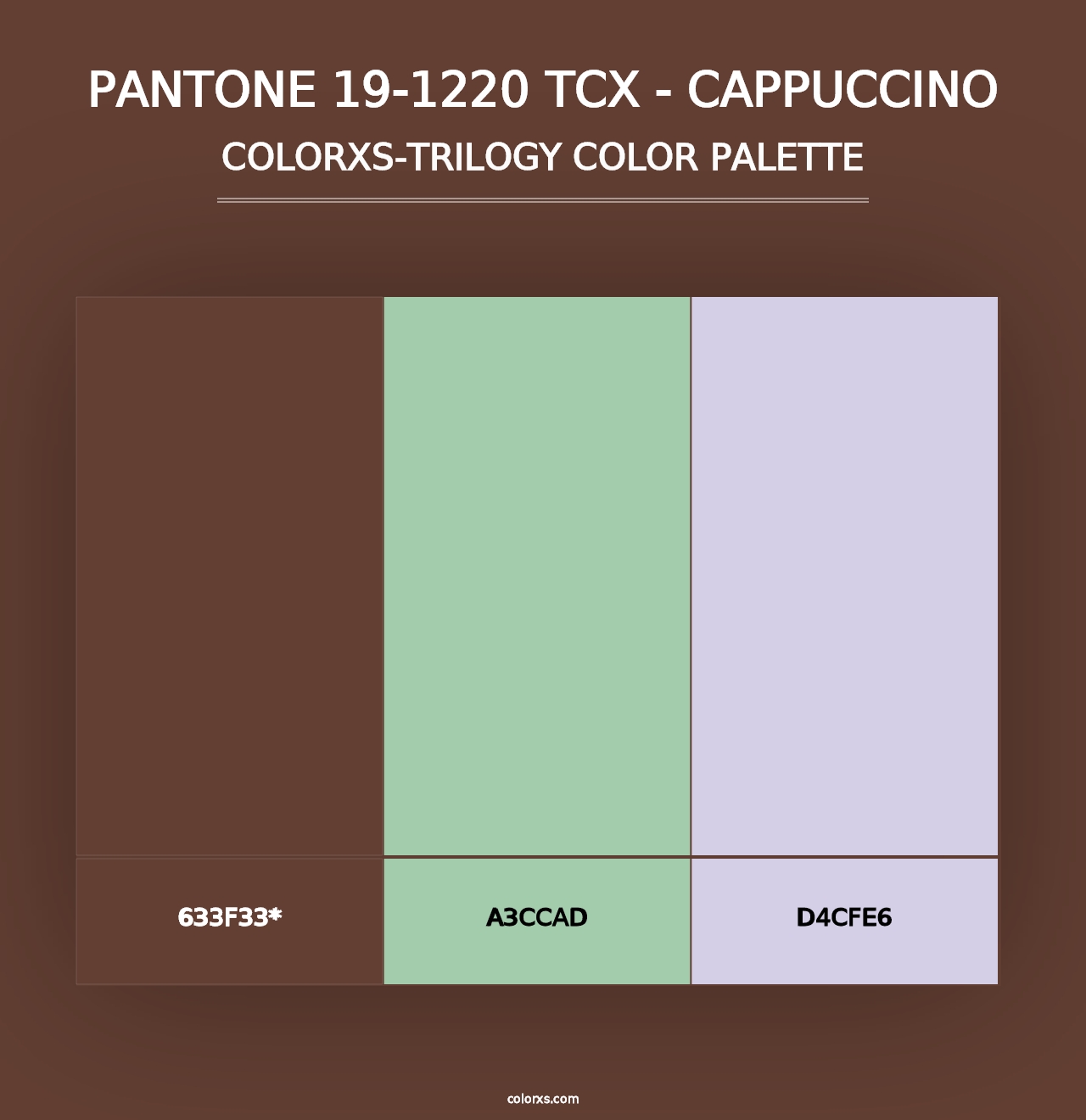 PANTONE 19-1220 TCX - Cappuccino - Colorxs Trilogy Palette