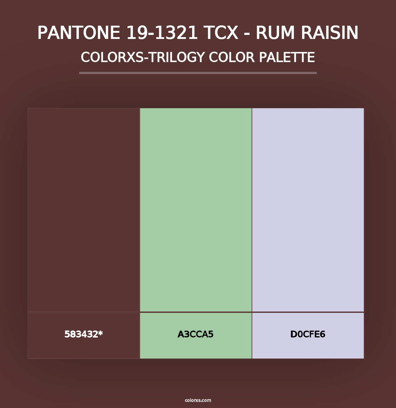 PANTONE 19-1321 TCX - Rum Raisin - Colorxs Trilogy Palette