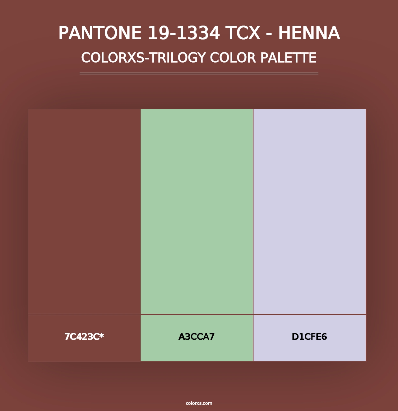 PANTONE 19-1334 TCX - Henna - Colorxs Trilogy Palette