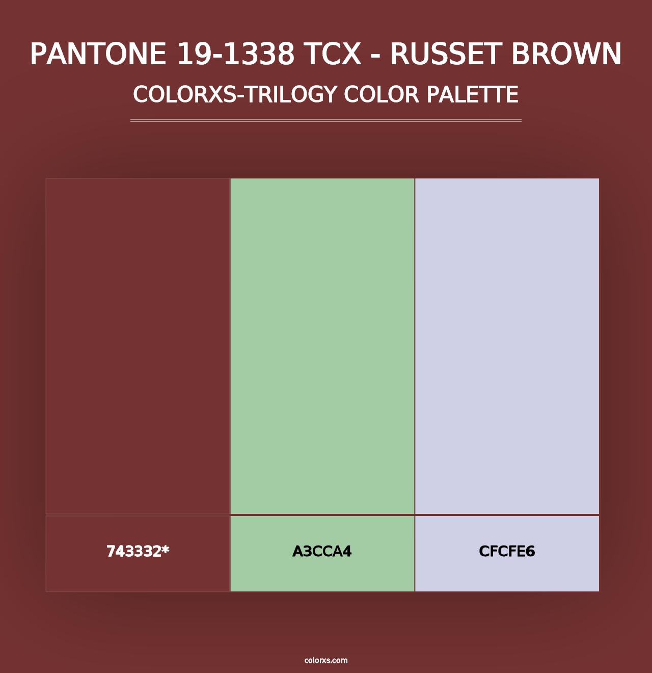 PANTONE 19-1338 TCX - Russet Brown - Colorxs Trilogy Palette