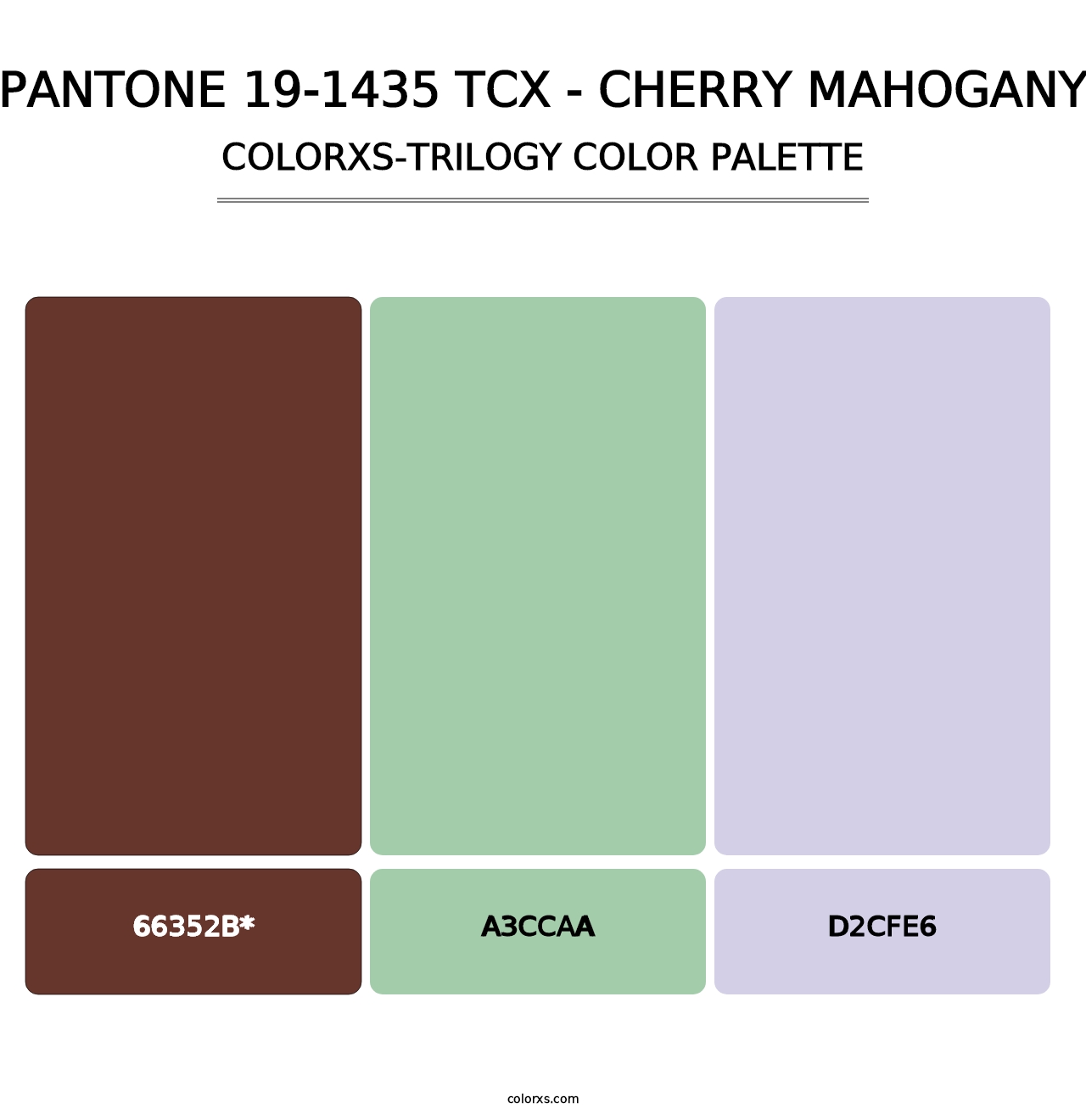 PANTONE 19-1435 TCX - Cherry Mahogany - Colorxs Trilogy Palette