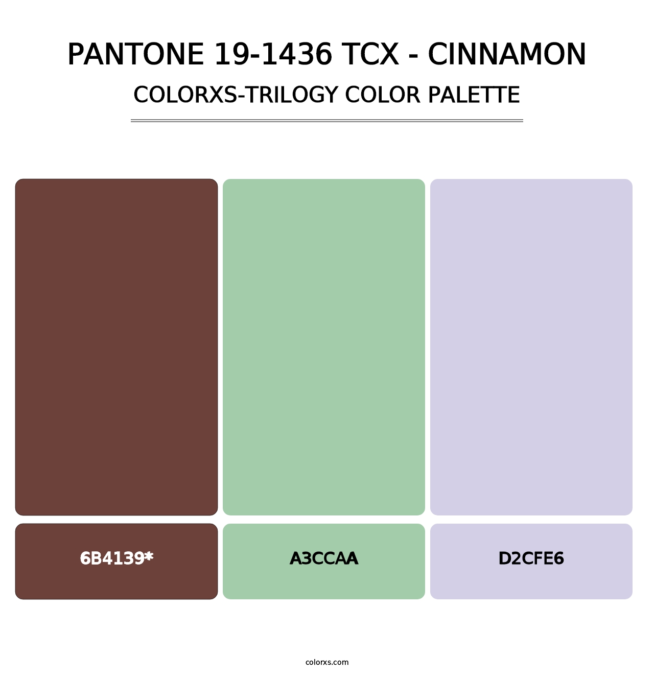 PANTONE 19-1436 TCX - Cinnamon - Colorxs Trilogy Palette