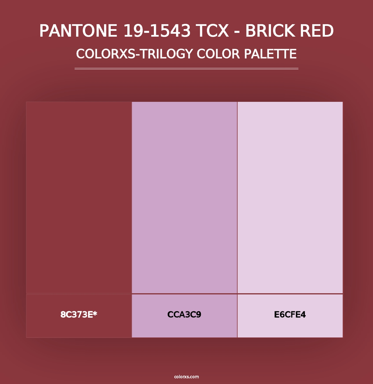 PANTONE 19-1543 TCX - Brick Red - Colorxs Trilogy Palette