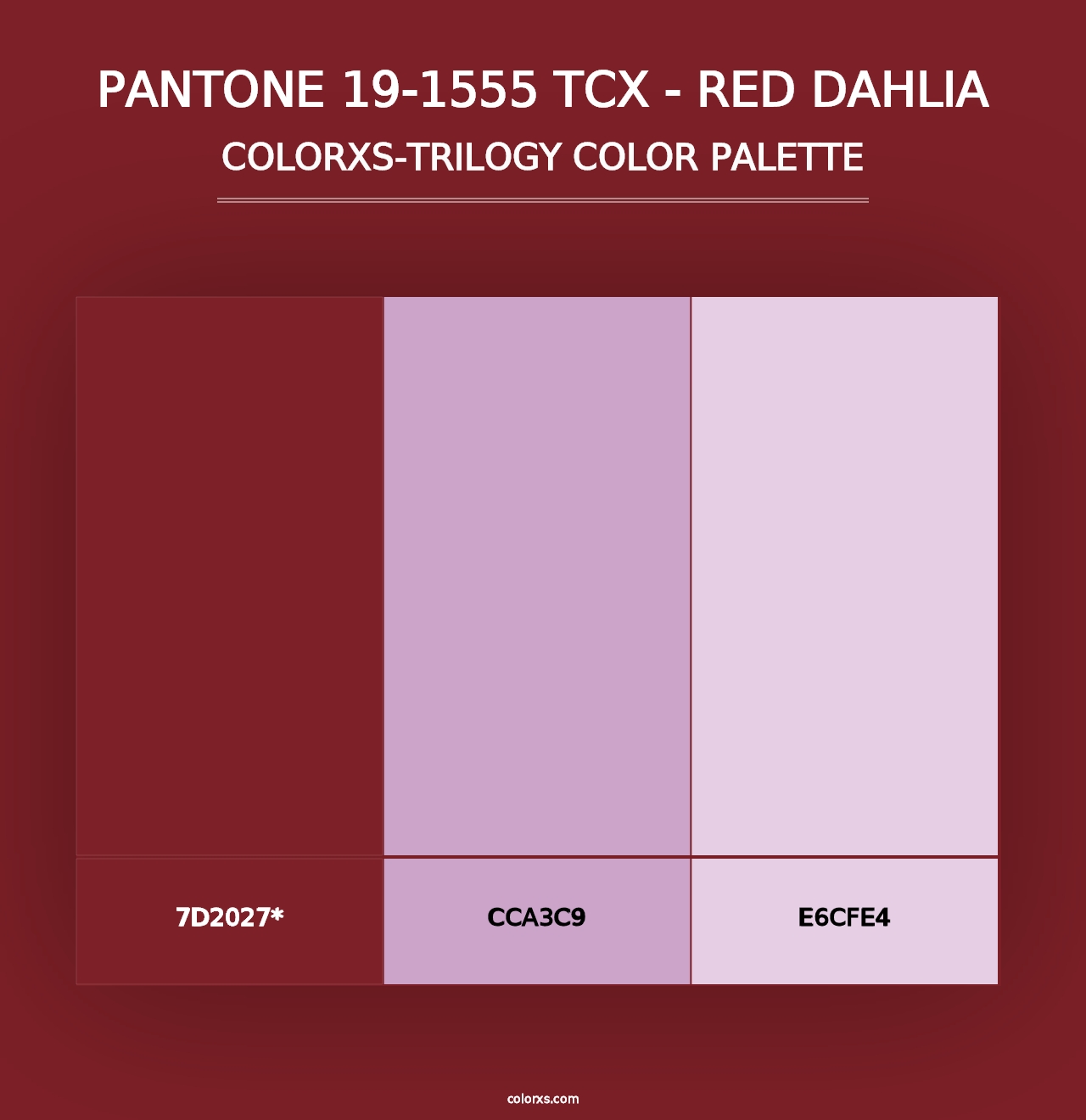 PANTONE 19-1555 TCX - Red Dahlia - Colorxs Trilogy Palette