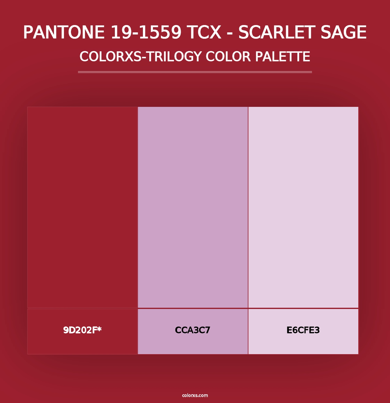 PANTONE 19-1559 TCX - Scarlet Sage - Colorxs Trilogy Palette