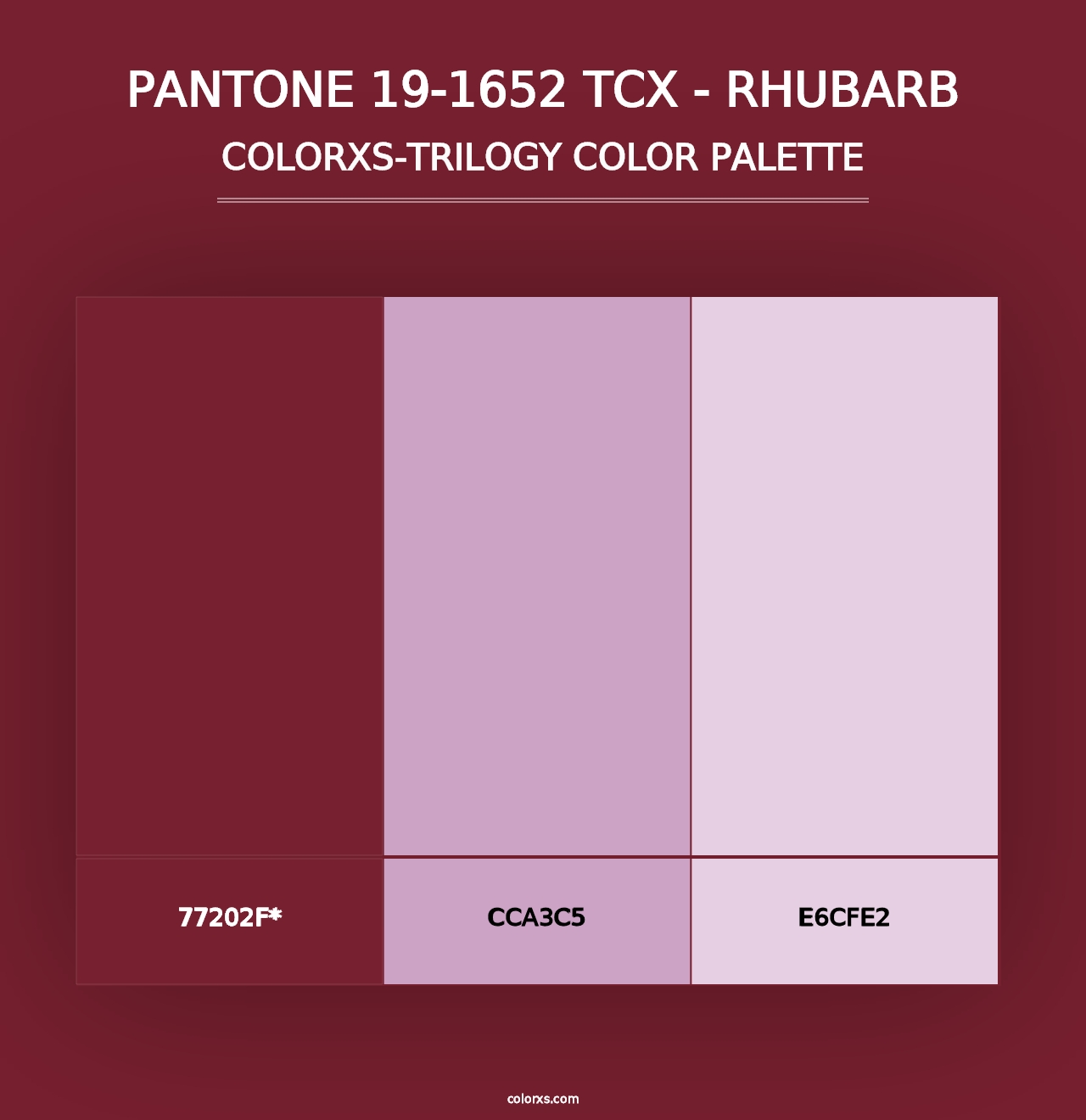 PANTONE 19-1652 TCX - Rhubarb - Colorxs Trilogy Palette