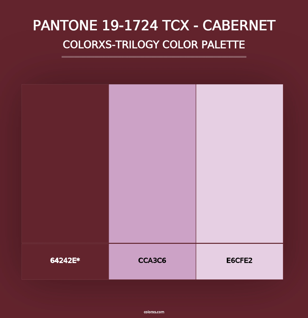 PANTONE 19-1724 TCX - Cabernet - Colorxs Trilogy Palette