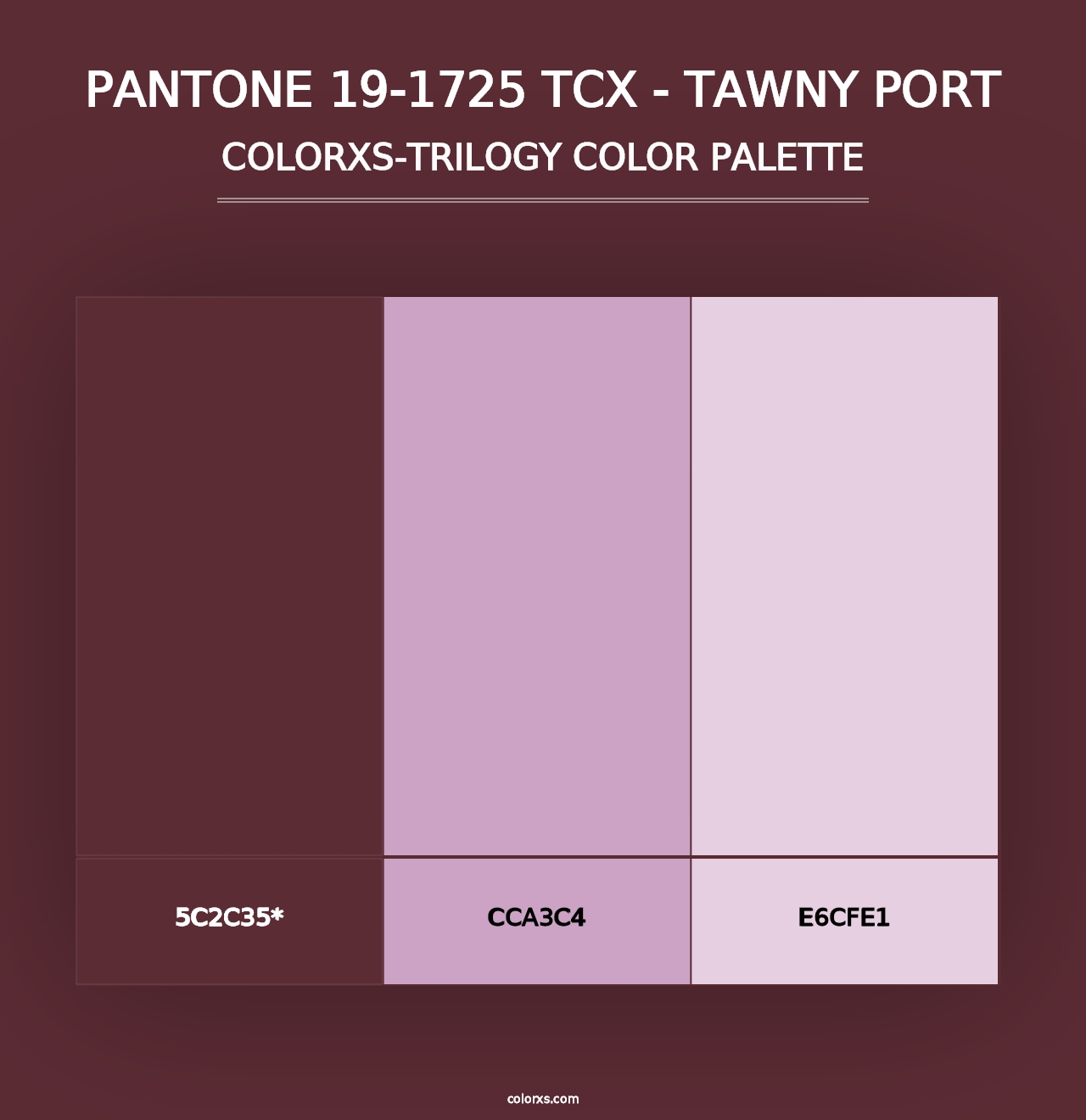 PANTONE 19-1725 TCX - Tawny Port - Colorxs Trilogy Palette