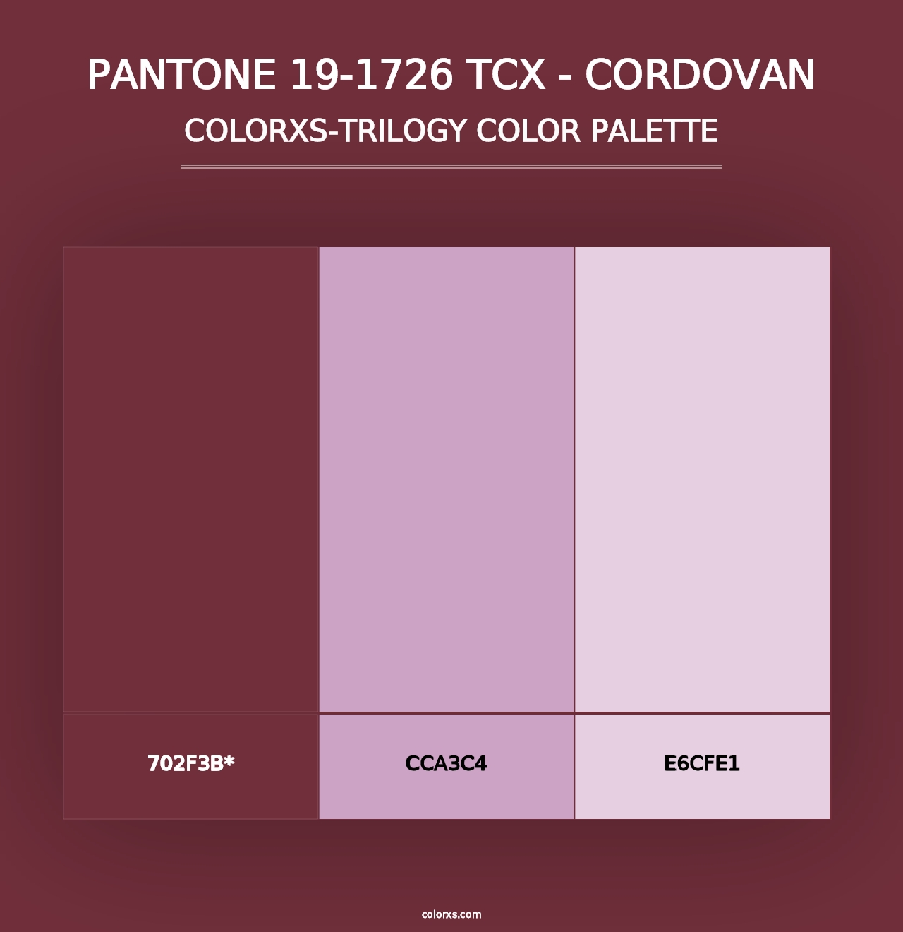 PANTONE 19-1726 TCX - Cordovan - Colorxs Trilogy Palette