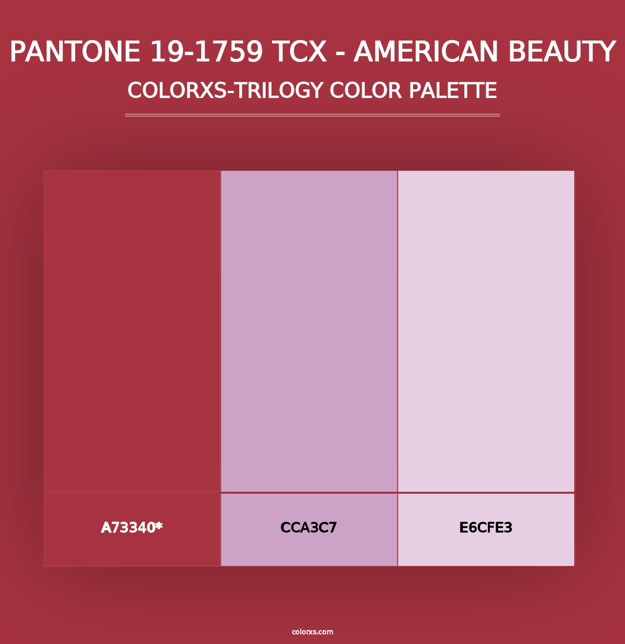 PANTONE 19-1759 TCX - American Beauty - Colorxs Trilogy Palette