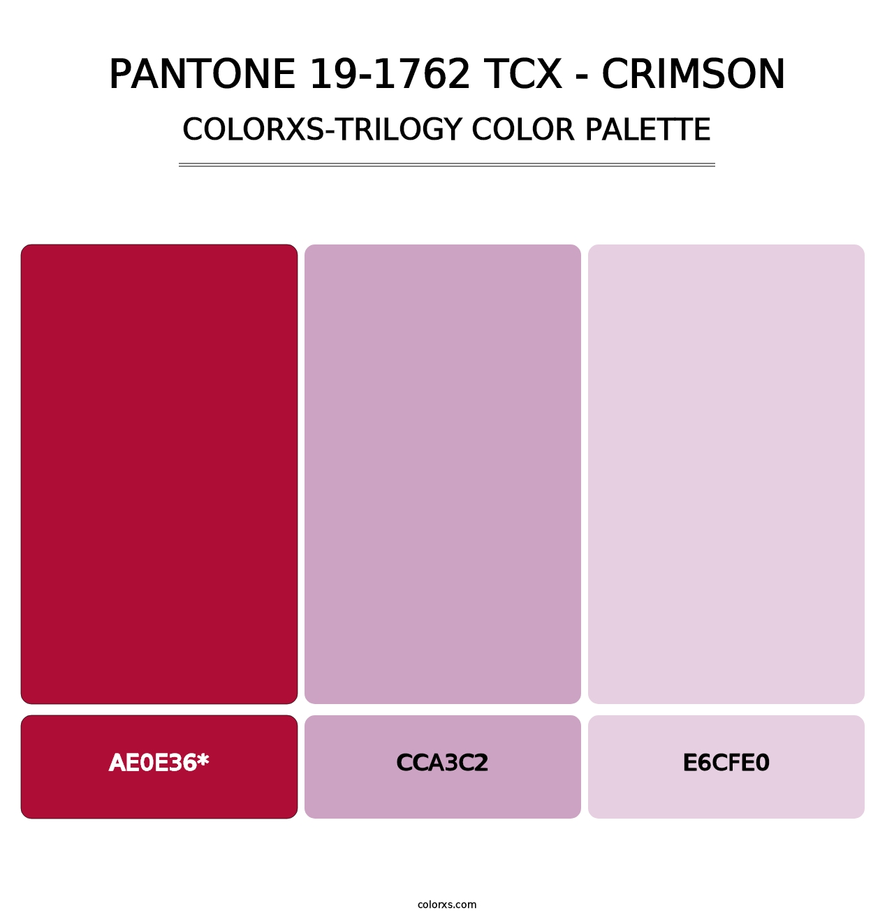 PANTONE 19-1762 TCX - Crimson - Colorxs Trilogy Palette