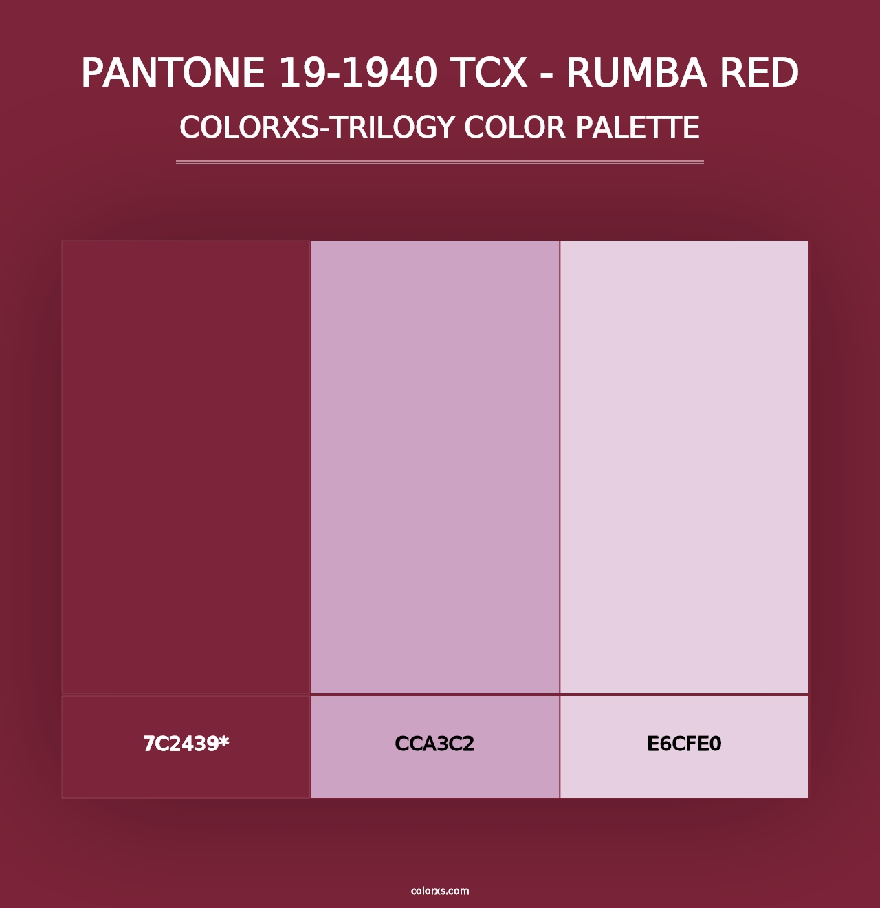 PANTONE 19-1940 TCX - Rumba Red - Colorxs Trilogy Palette