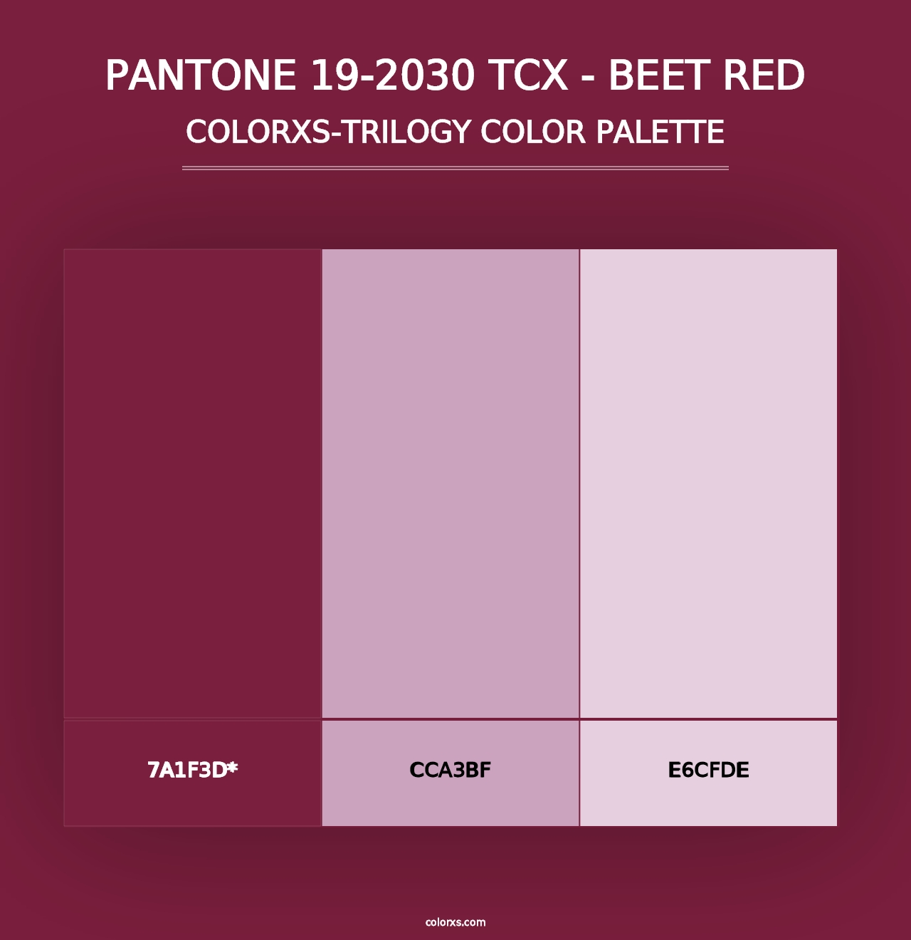 PANTONE 19-2030 TCX - Beet Red - Colorxs Trilogy Palette